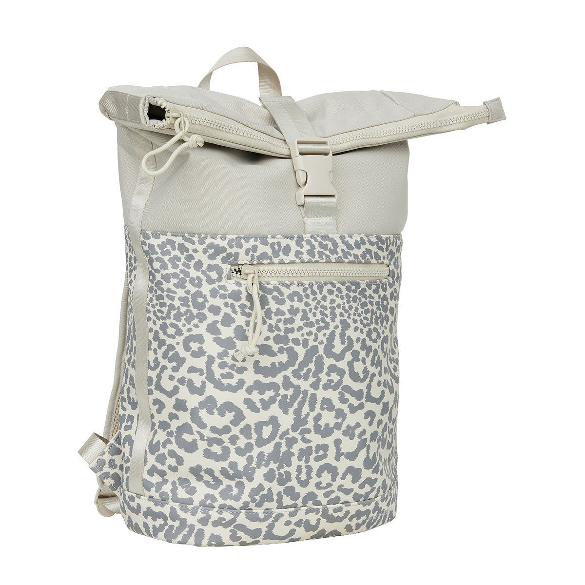 New Rebels Roll Up Rolltop Kurier Rucksack New York, wasserabweisend, Laptopfach Leopard