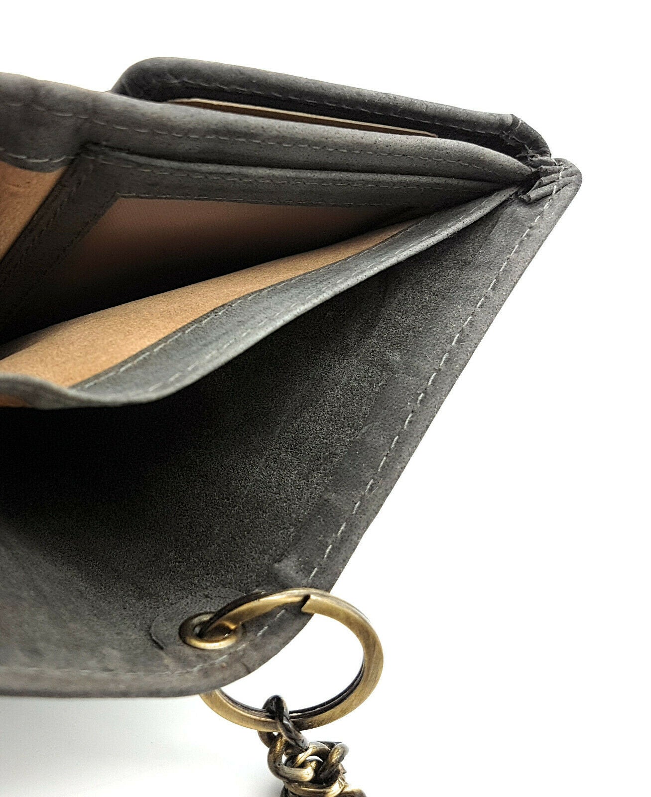 Jockey Club echt Leder Biker Geldbörse Geldbeutel Portemonnaie Motor Motorblock mit RFID Schutz grau