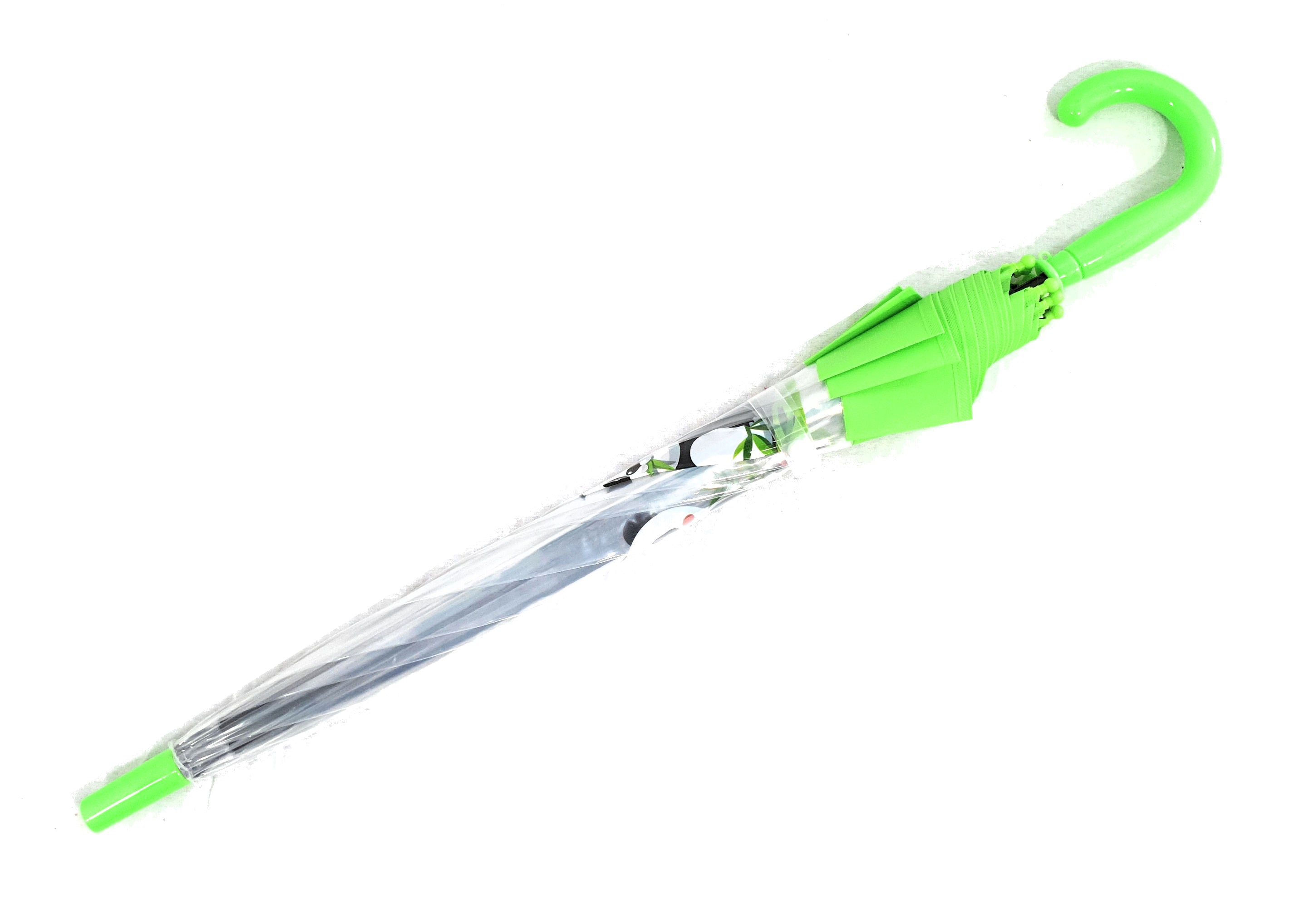 Kinder Automatik Schirm Regenschirm transparent durchsichtig Jungs Mädchen Panda