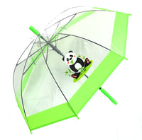Kinder Automatik Schirm Regenschirm transparent durchsichtig Jungs Mädchen Panda