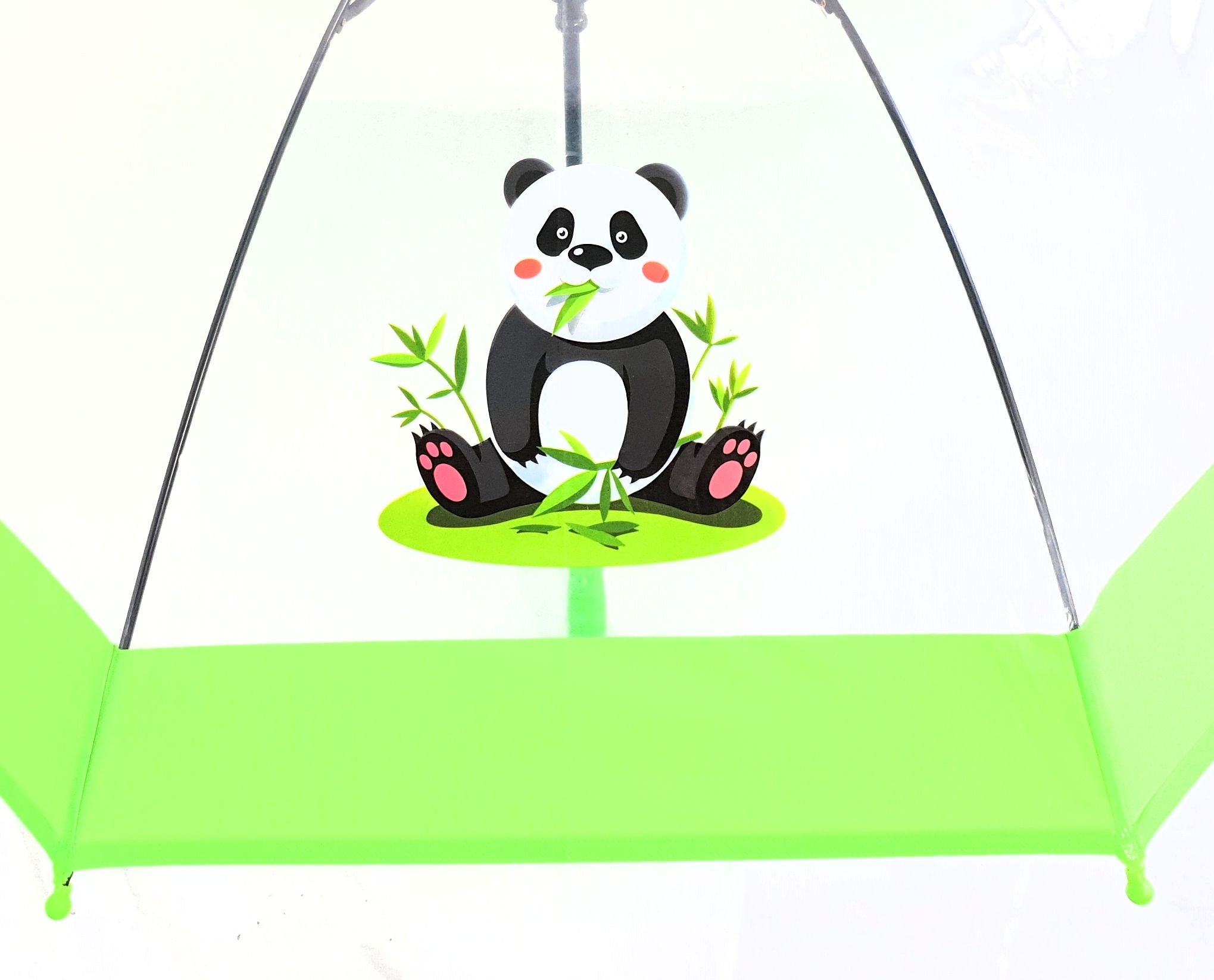 Kinder Automatik Schirm Regenschirm transparent durchsichtig Jungs Mädchen Panda