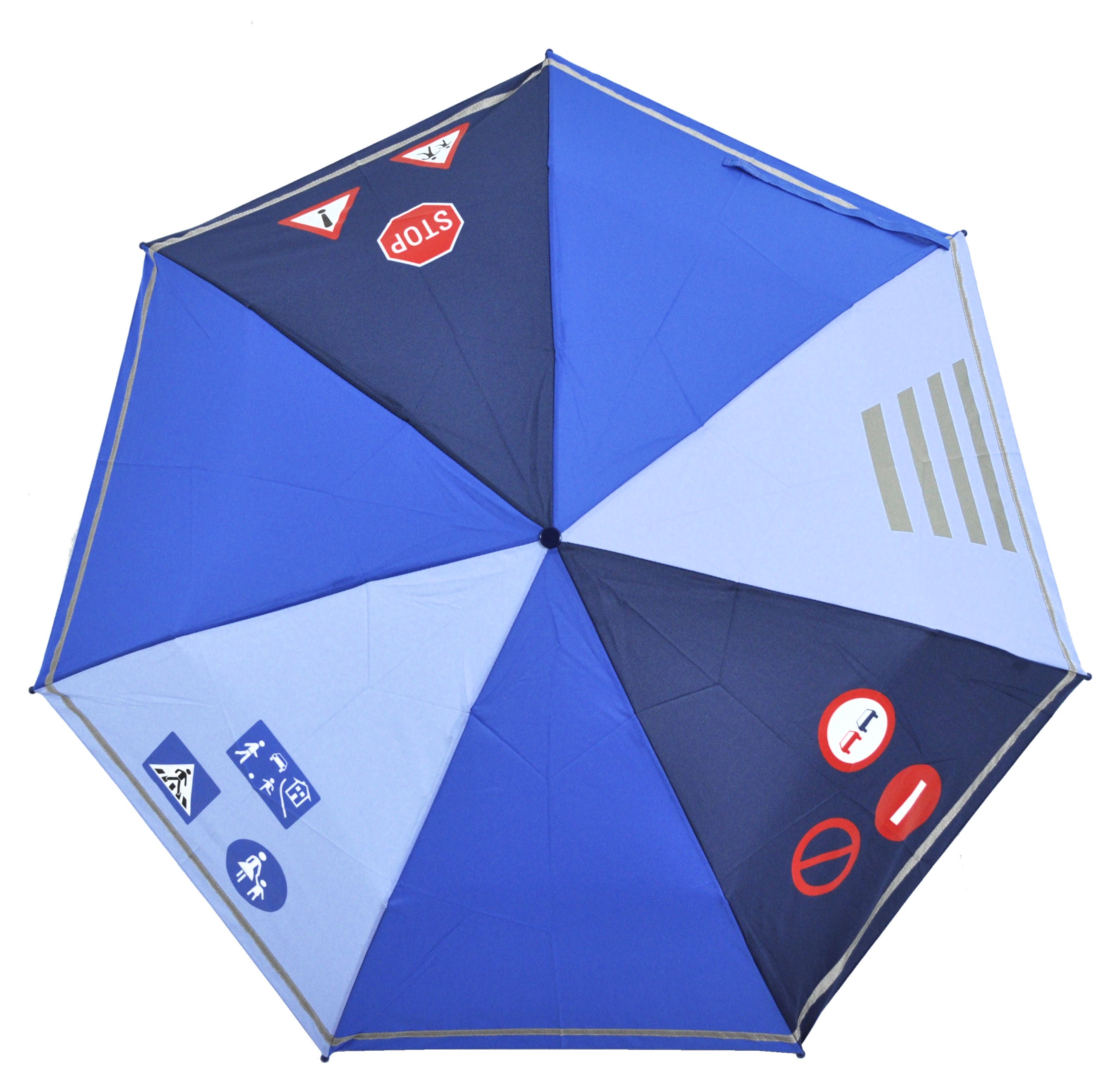 Kinder Regenschirm Taschenschirm mit Reflektorstreifen extra leicht für Jungen & Mädchen