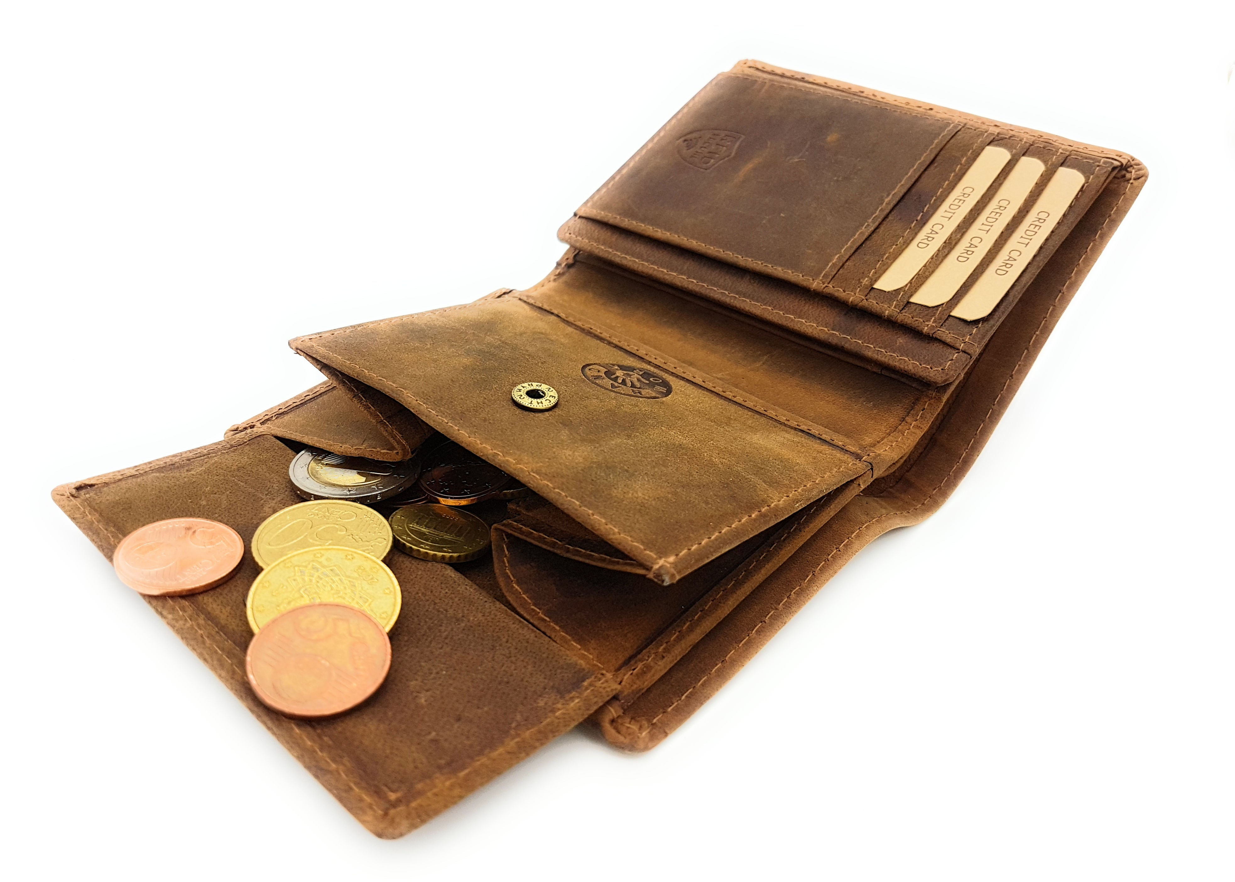 Jockey Club echt Leder Geldbörse Zander Fisch Anglerbörse mit RFID Schutz braun