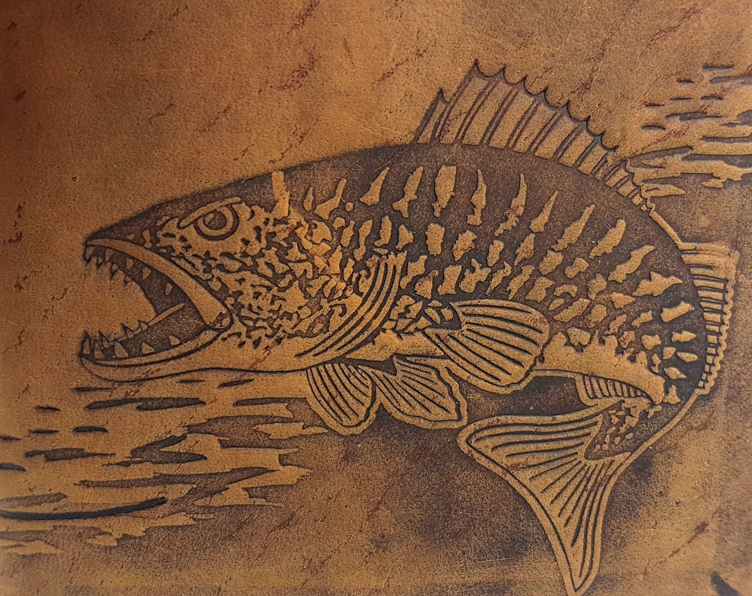 Jockey Club echt Leder Geldbörse Zander Fisch Anglerbörse mit RFID Schutz braun