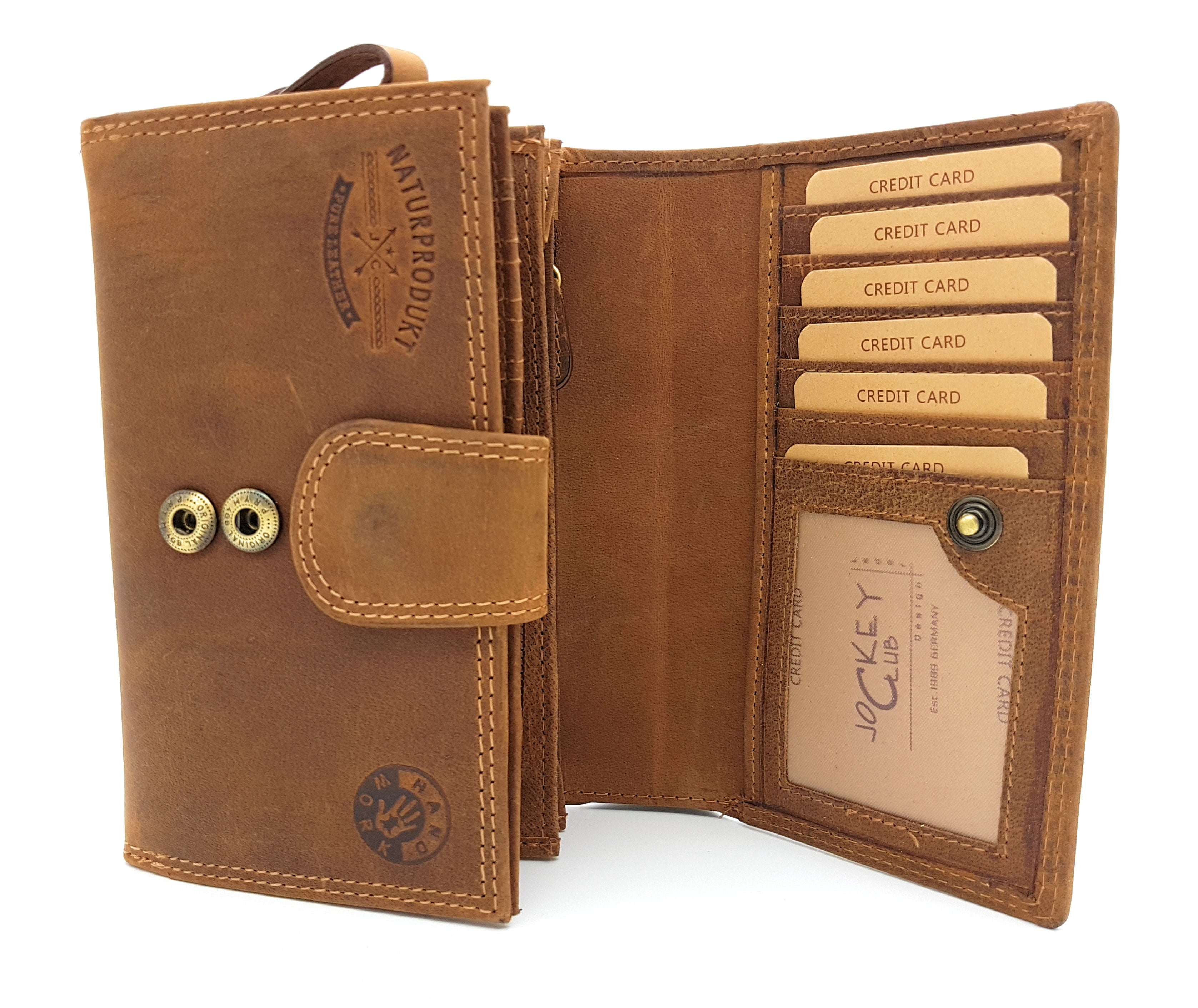 Jockey Club XXL echt Leder Damen Mädchen Geldbörse Pferd vintage Hunterleder mit RFID Schutz