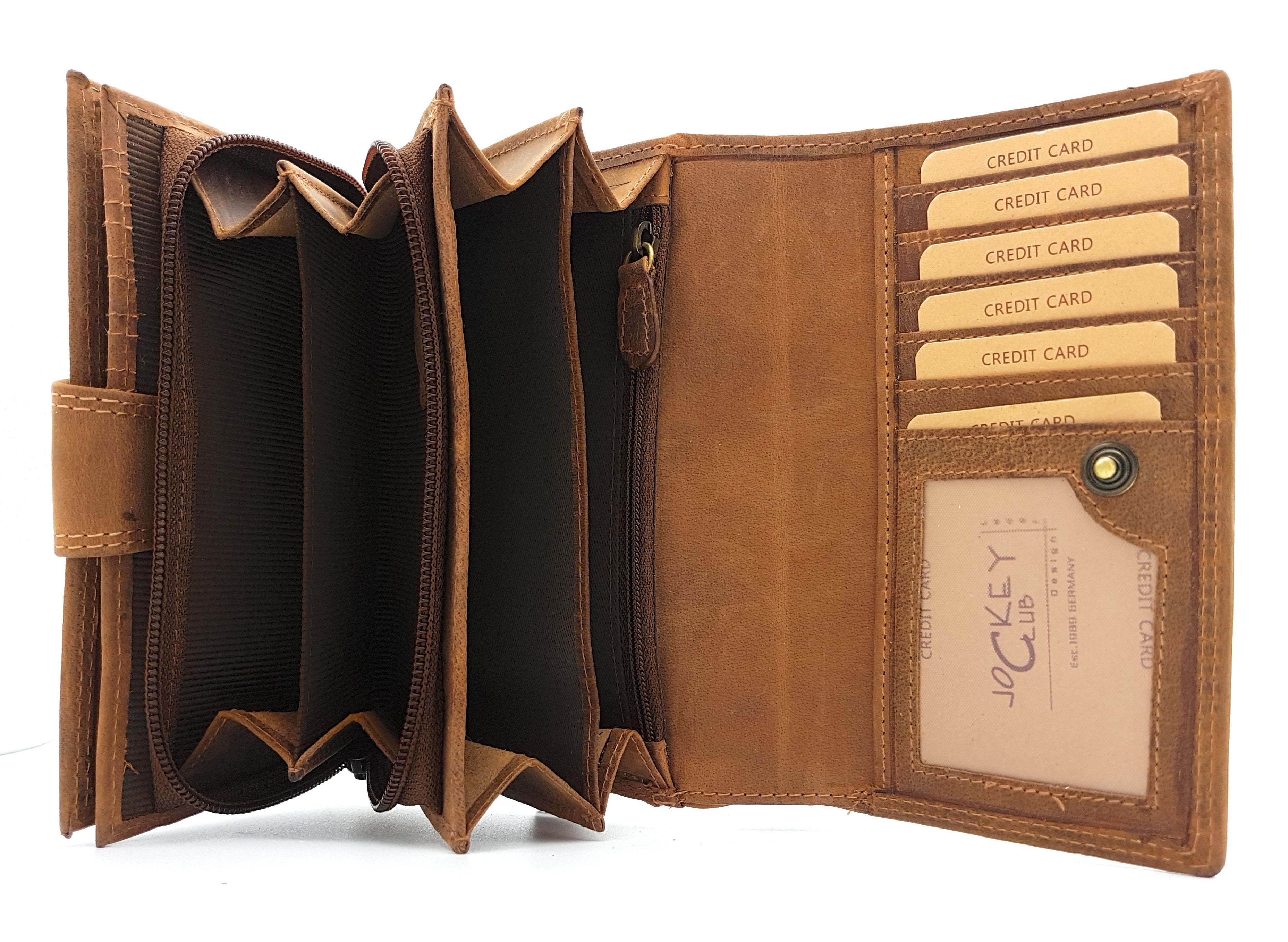 Jockey Club XXL echt Leder Damen Mädchen Geldbörse Pferd vintage Hunterleder mit RFID Schutz