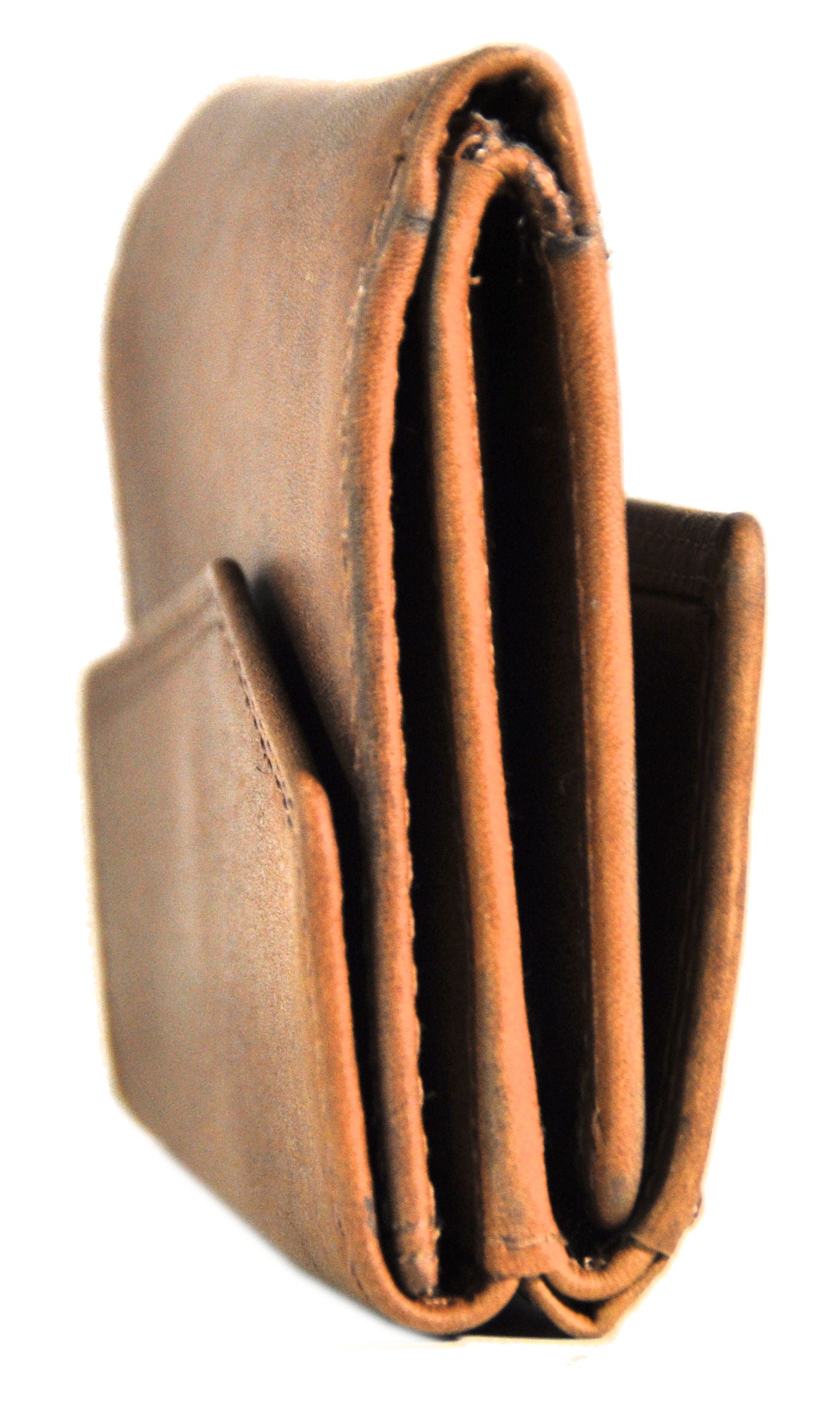 Jockey Club kleine kompakte echt Leder Geldbörse Wendebörse mit RFID Schutz cognac braun