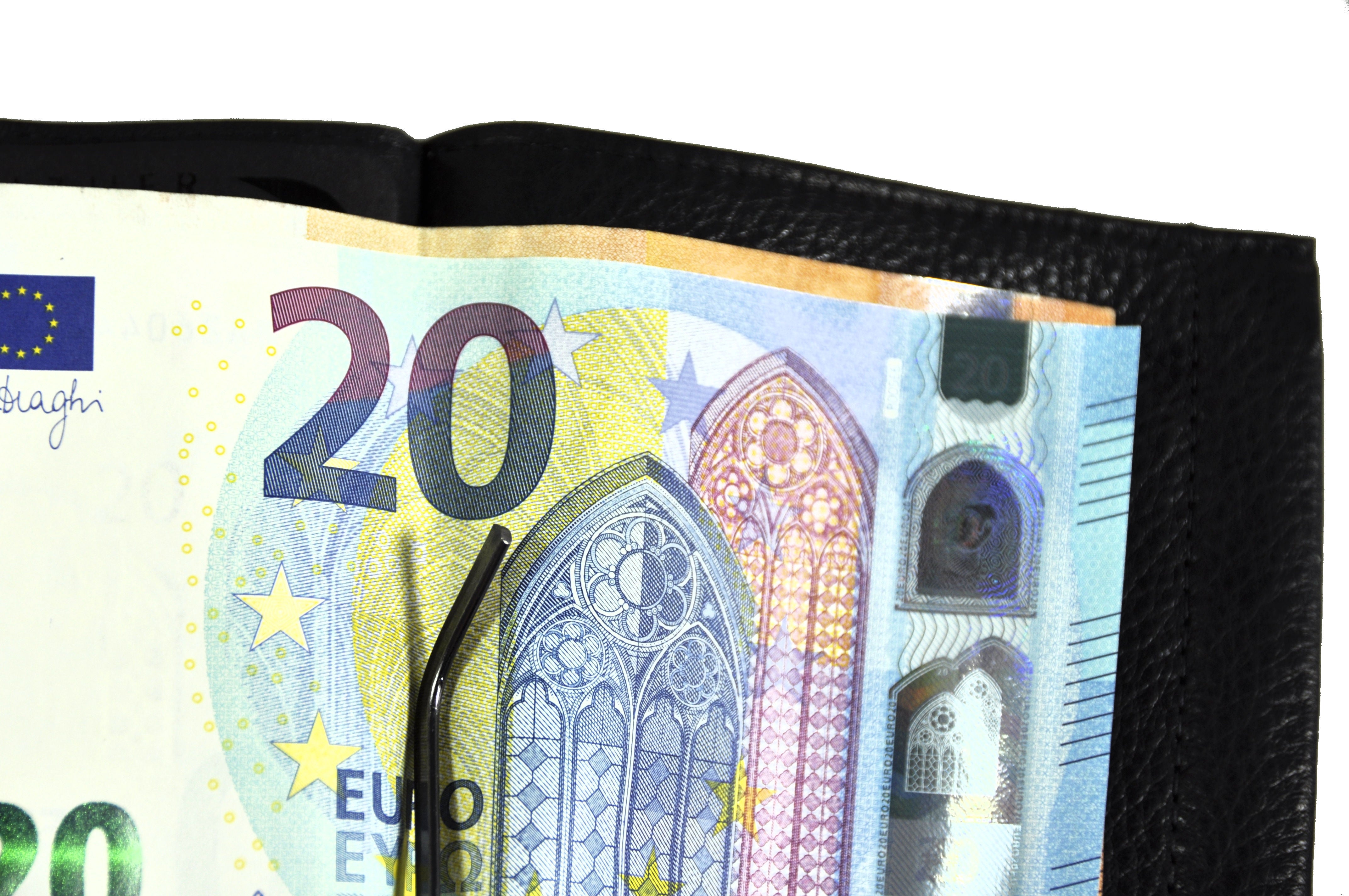 Jockey Club echt Leder Dollarclip Geldklammer Geldbörse Kreditkartenetui Nappaleder mit Federschnappverschluss