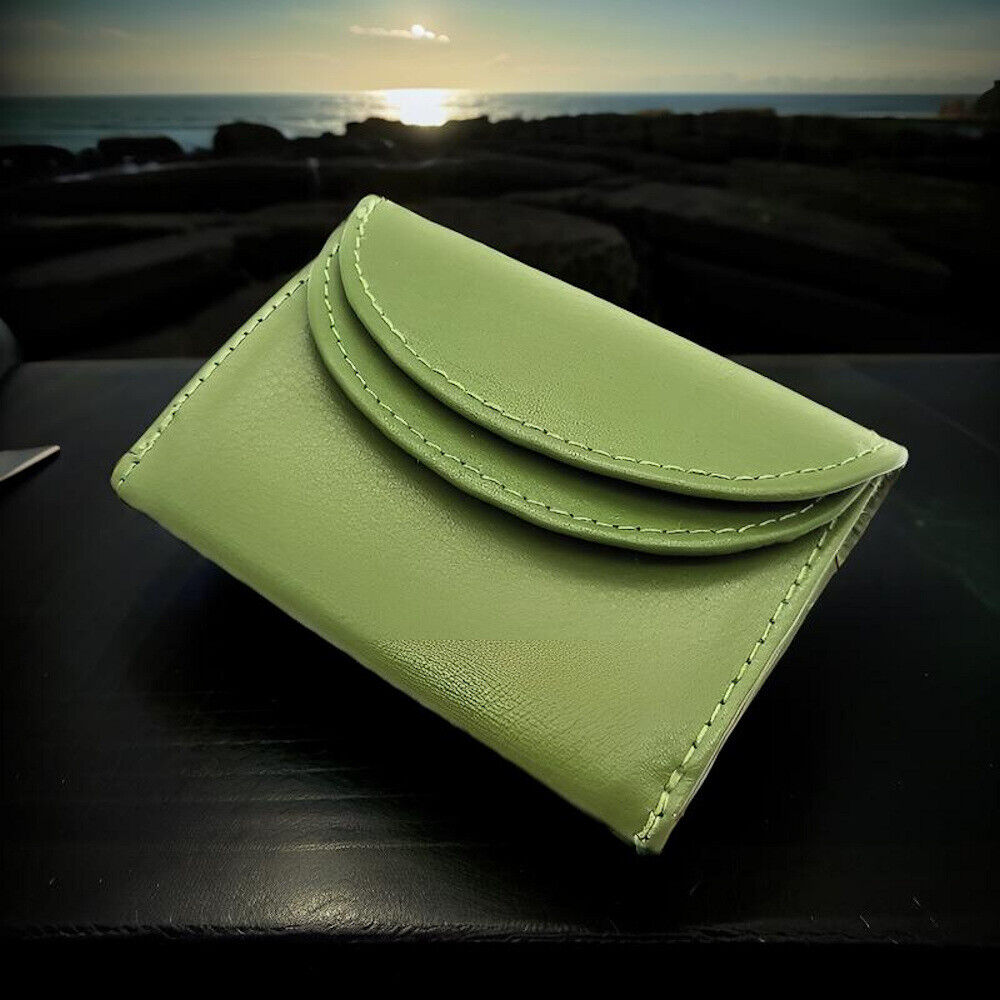 Jockey Club echt Leder Mini Geldbörse Wickelbörse Urlaubsbörse mit RFID Schutz oliv