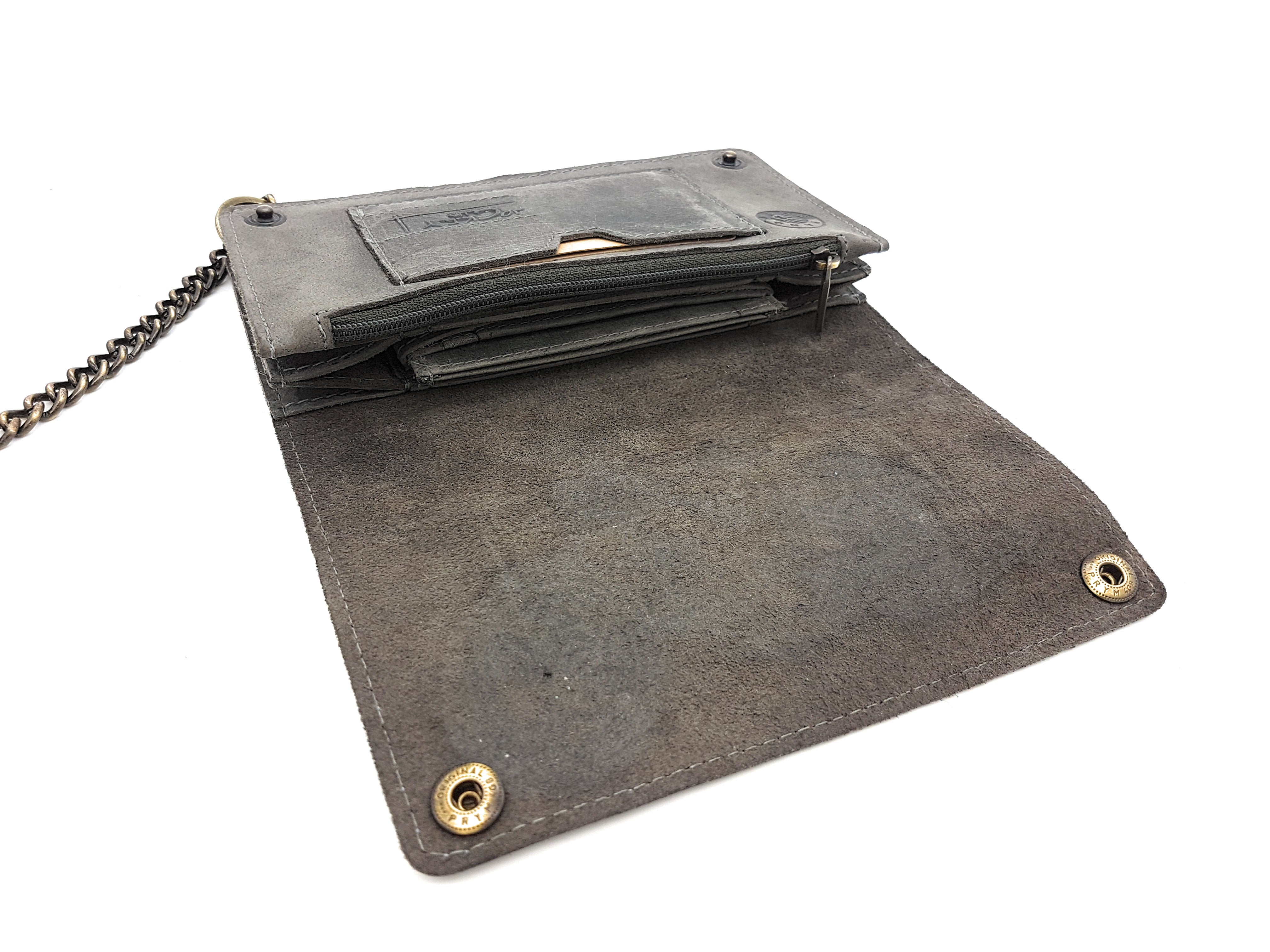 Jockey Club echt Leder Biker Geldbörse m Kette Portemonnaie Geldbeutel Motorrad mit RFID Schutz