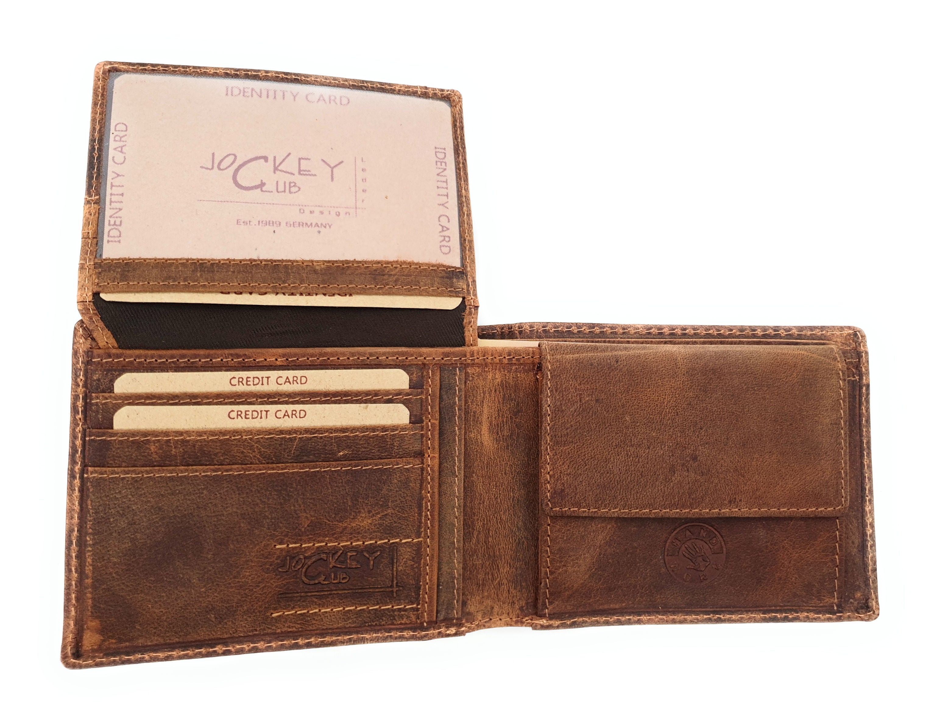 Jockey Club echt Leder Geldbörse Geldbeutel Portemonnaie Totenkopf Schädel mit RFID Schutz