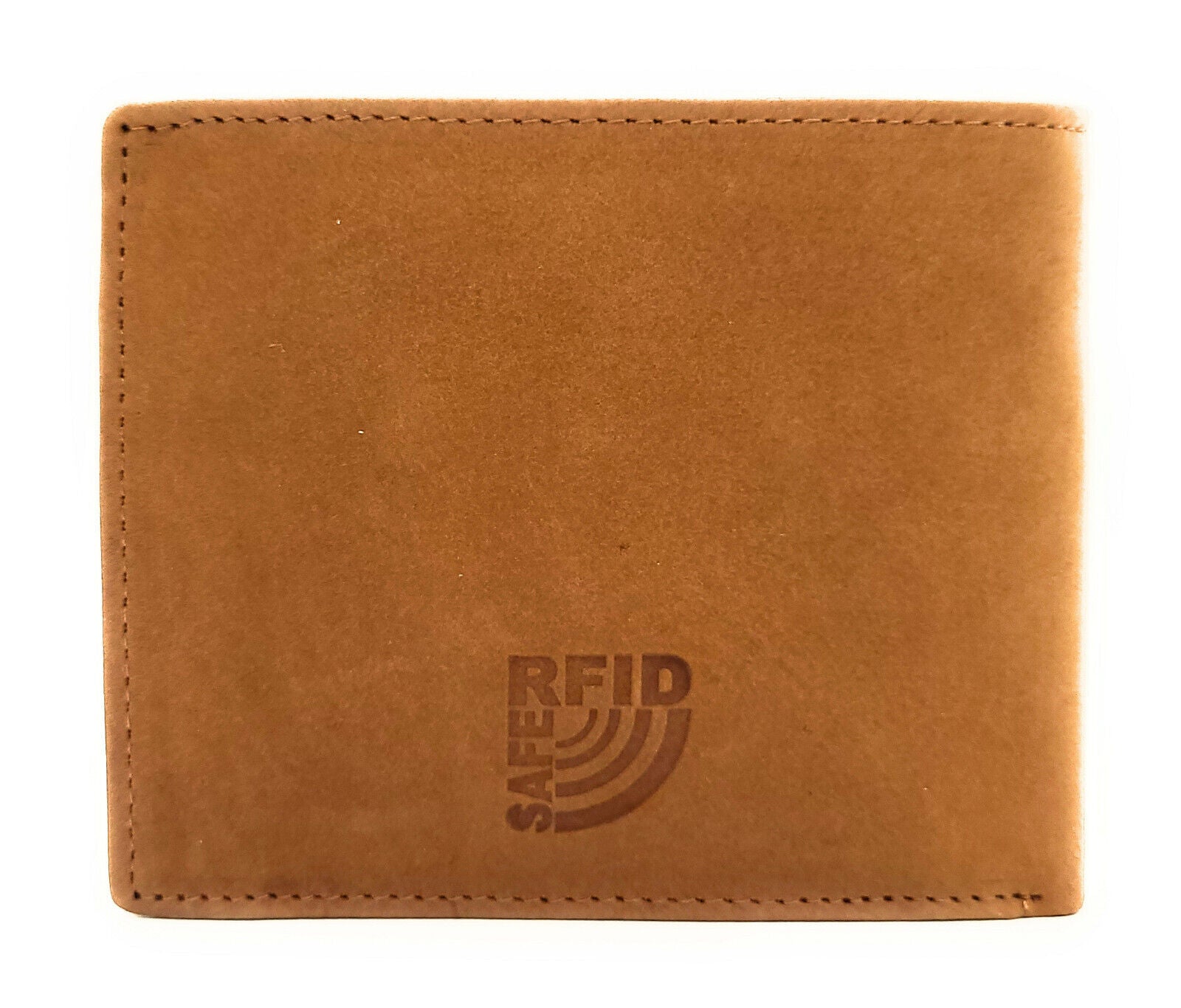 Mustang echt Leder Herren Geldbörse Portemonnaie flach gearbeitet mit RFID Schutz cognac braun