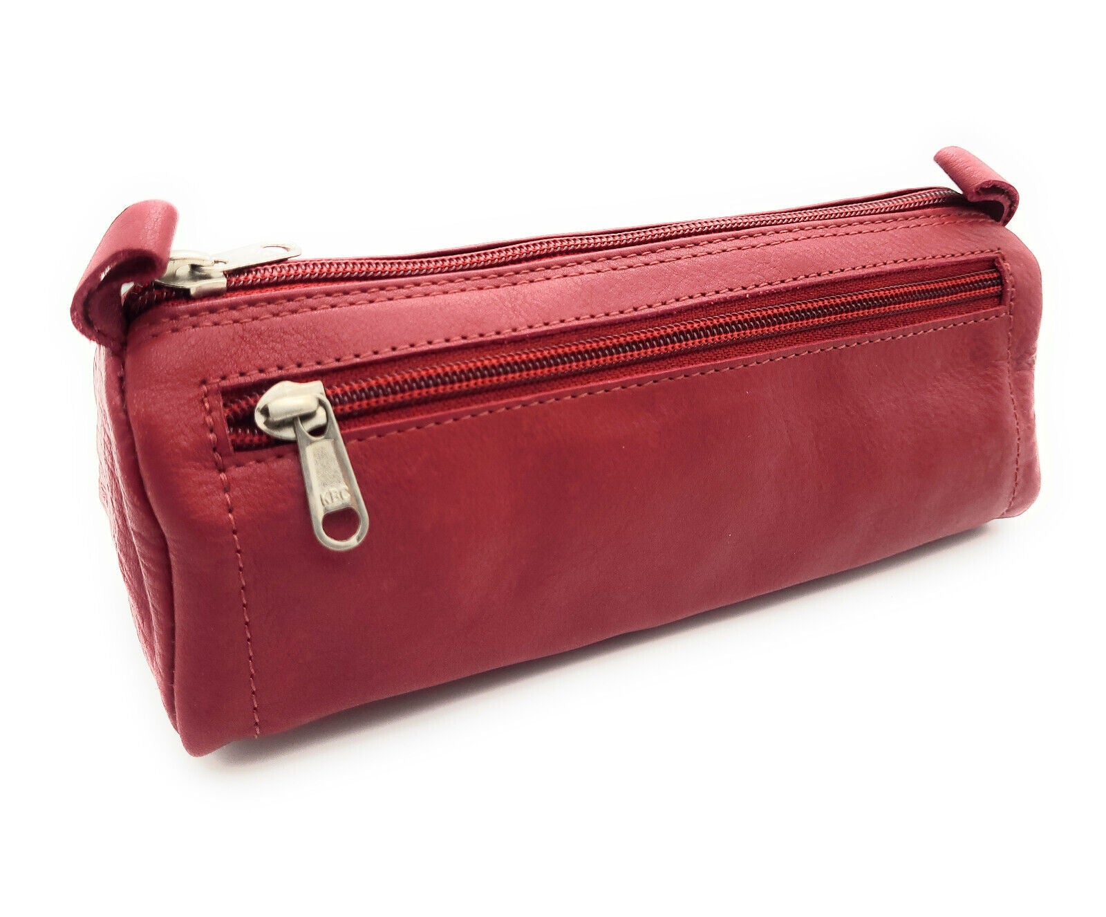 Lemasi echt Leder Schlamperrolle Federmäppchen Stifteetui Faulenzerrolle leer rot