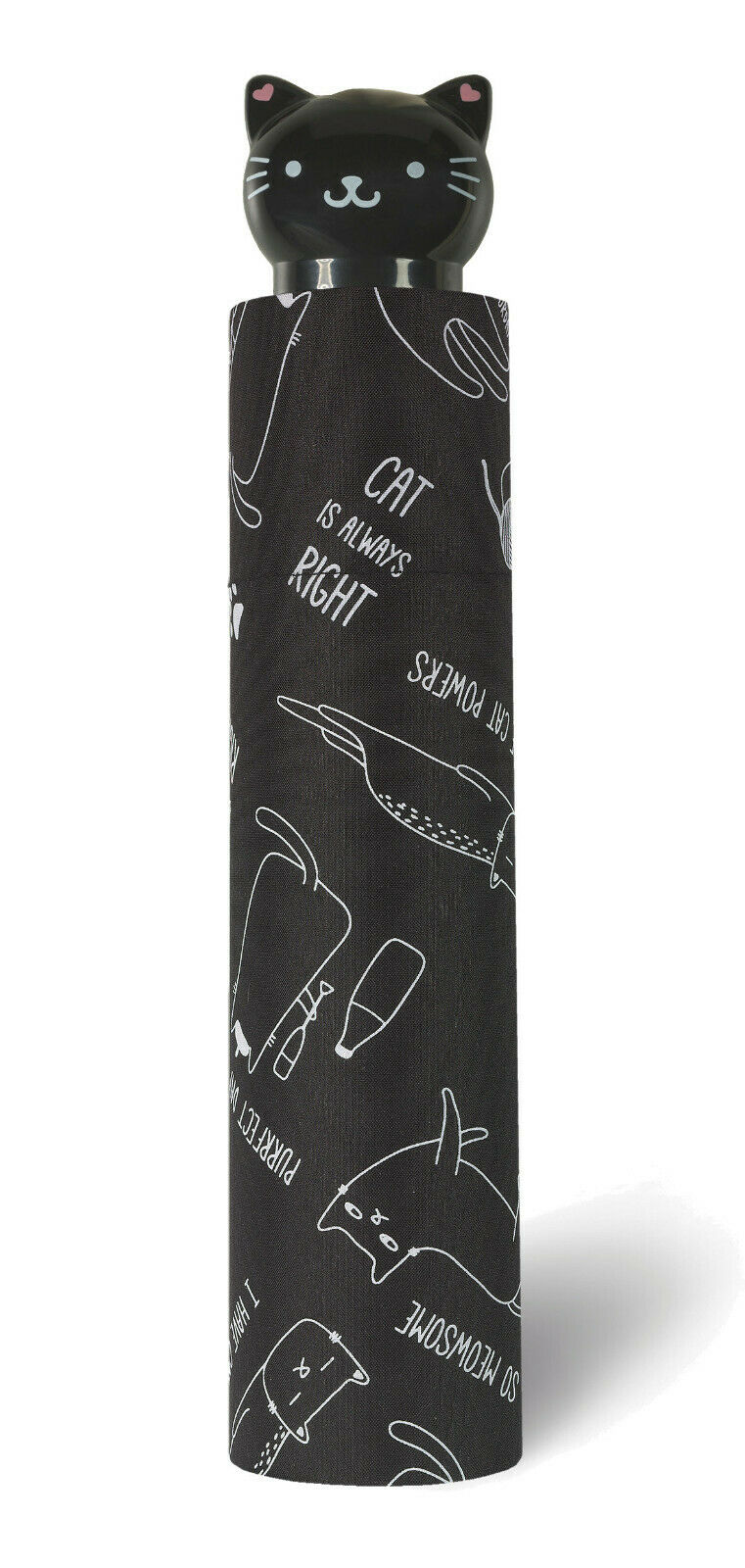 happy rain Regenschirm Taschenschirm Schirm Sprüche Katze Kitten Cat Katzengriff