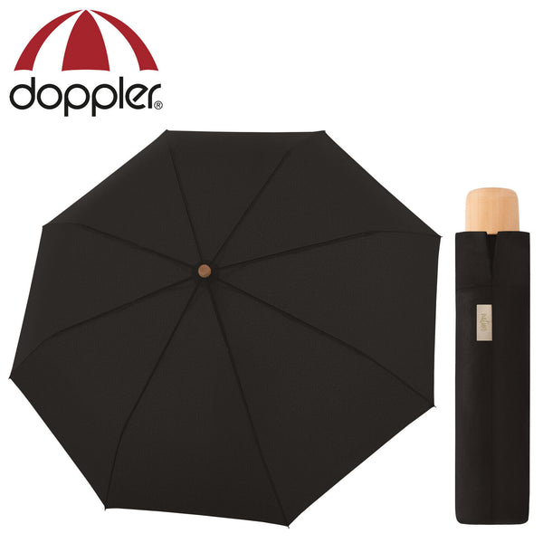 doppler nachhaltiger Regenschirm Taschenschirm Nature Mini black schwarz