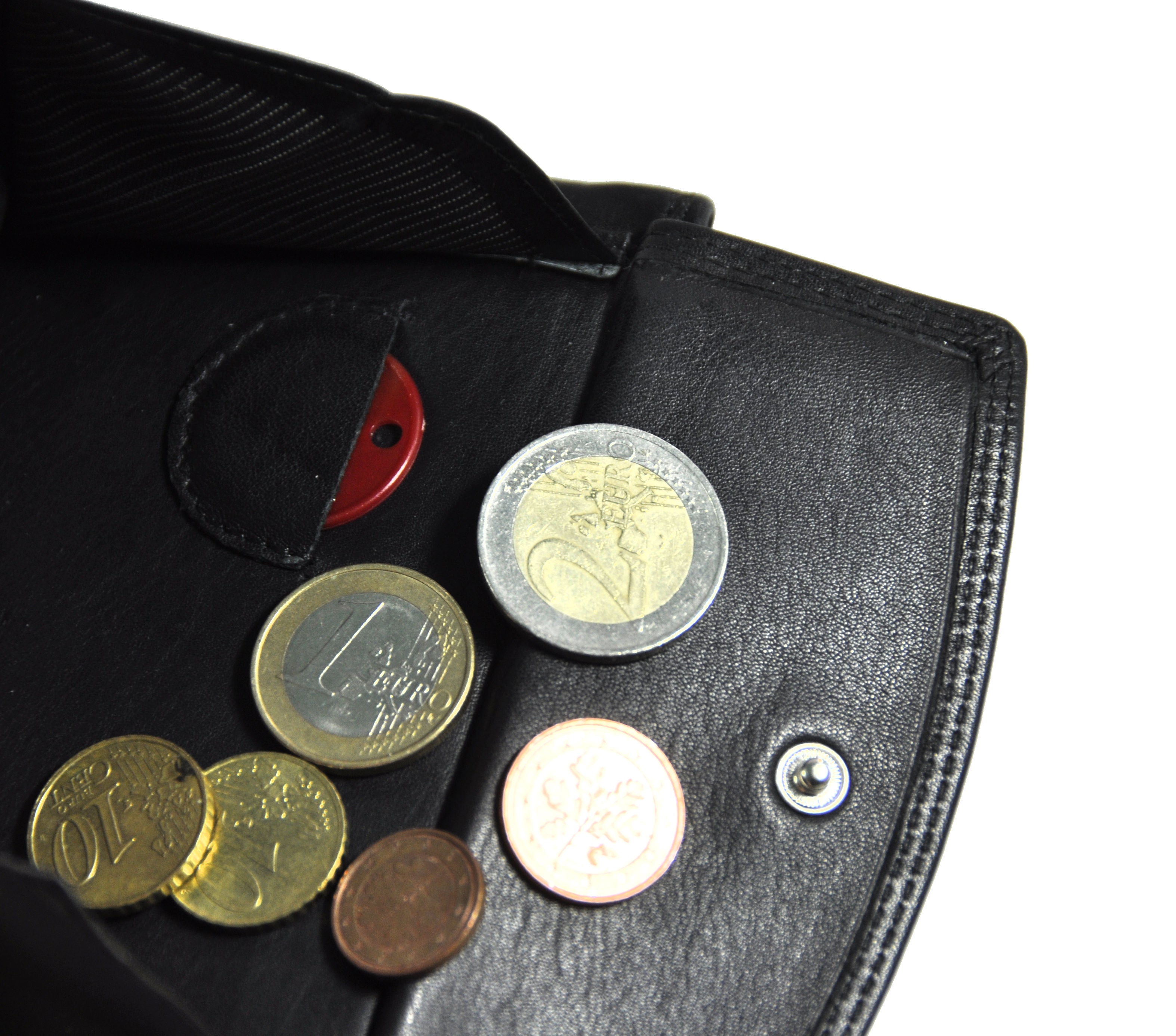 Jockey Club RFID Leder-Geldbörse mit Dollarclip & Münzfach - Geldklammer – Schwarz, echtes Nappaleder