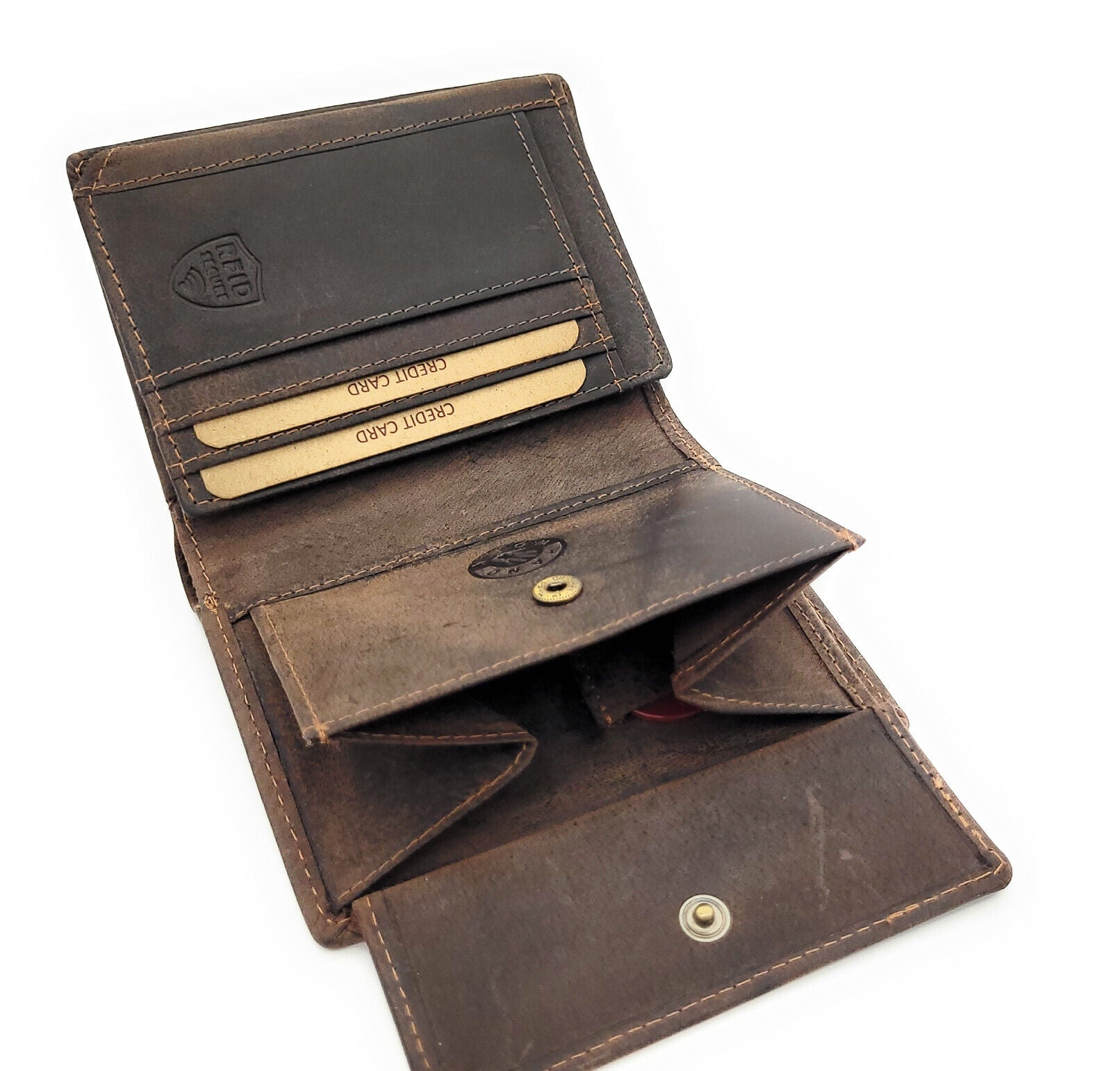 Leder Geldbörse Herren RFID Schutz Dunkelbraun - Jockey Club Portemonnaie