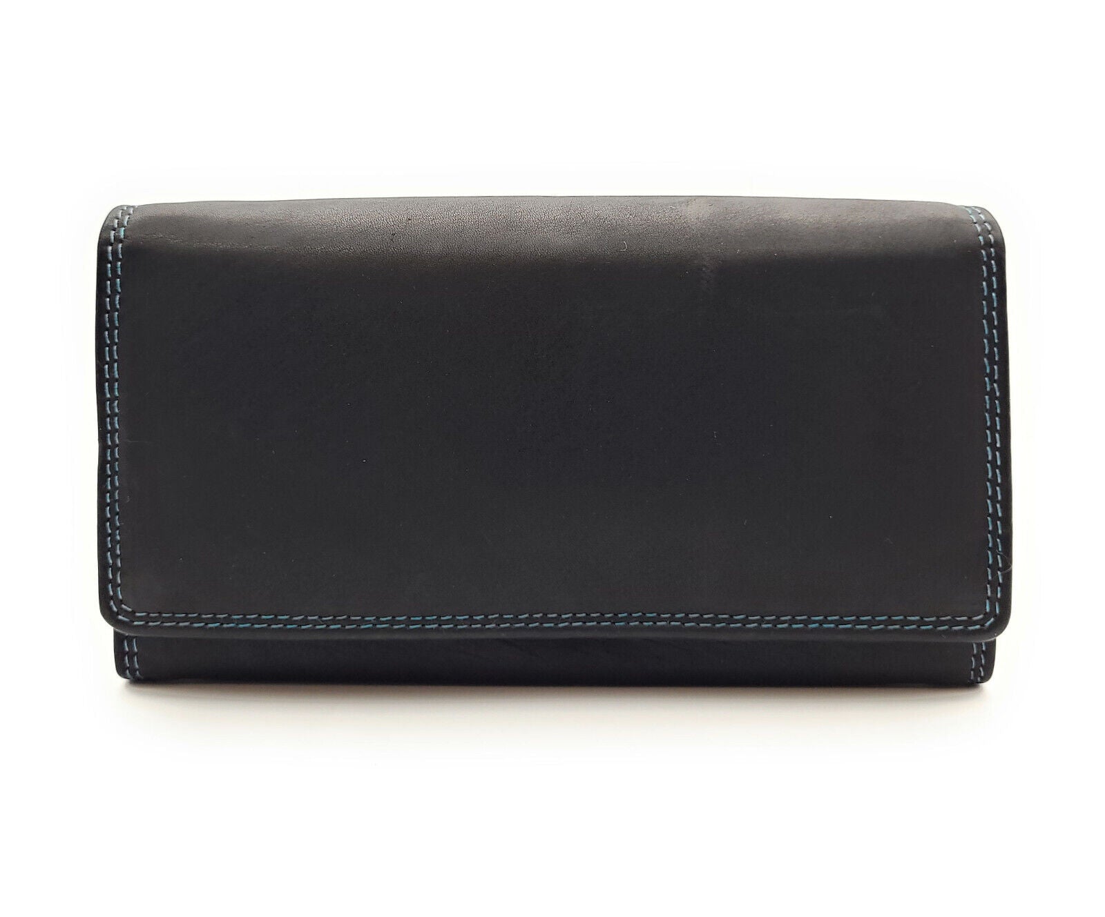 Jockey Club echt Leder Damen Geldbörse Portemonnaie mit RFID Schutz bicolor schwarz blau