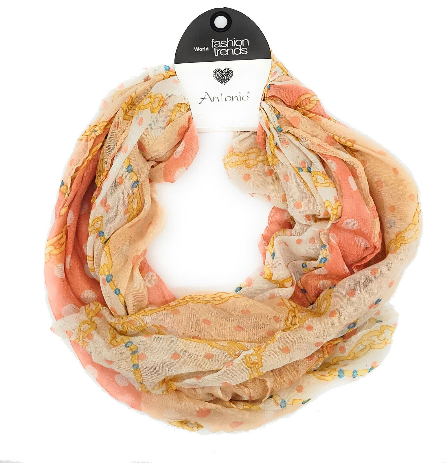 leichter Damen Sommerschal Schal Punkte und Ketten 180x80cm