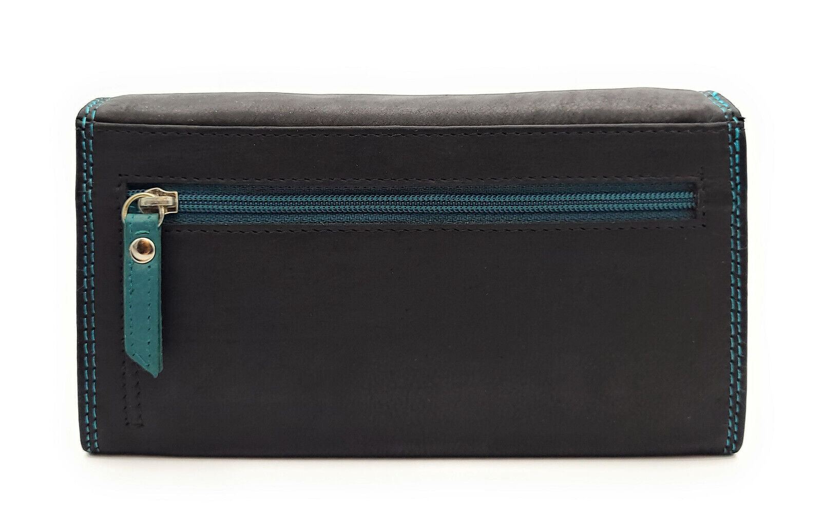 Jockey Club echt Leder Damen Geldbörse Portemonnaie mit RFID Schutz bicolor schwarz petrol