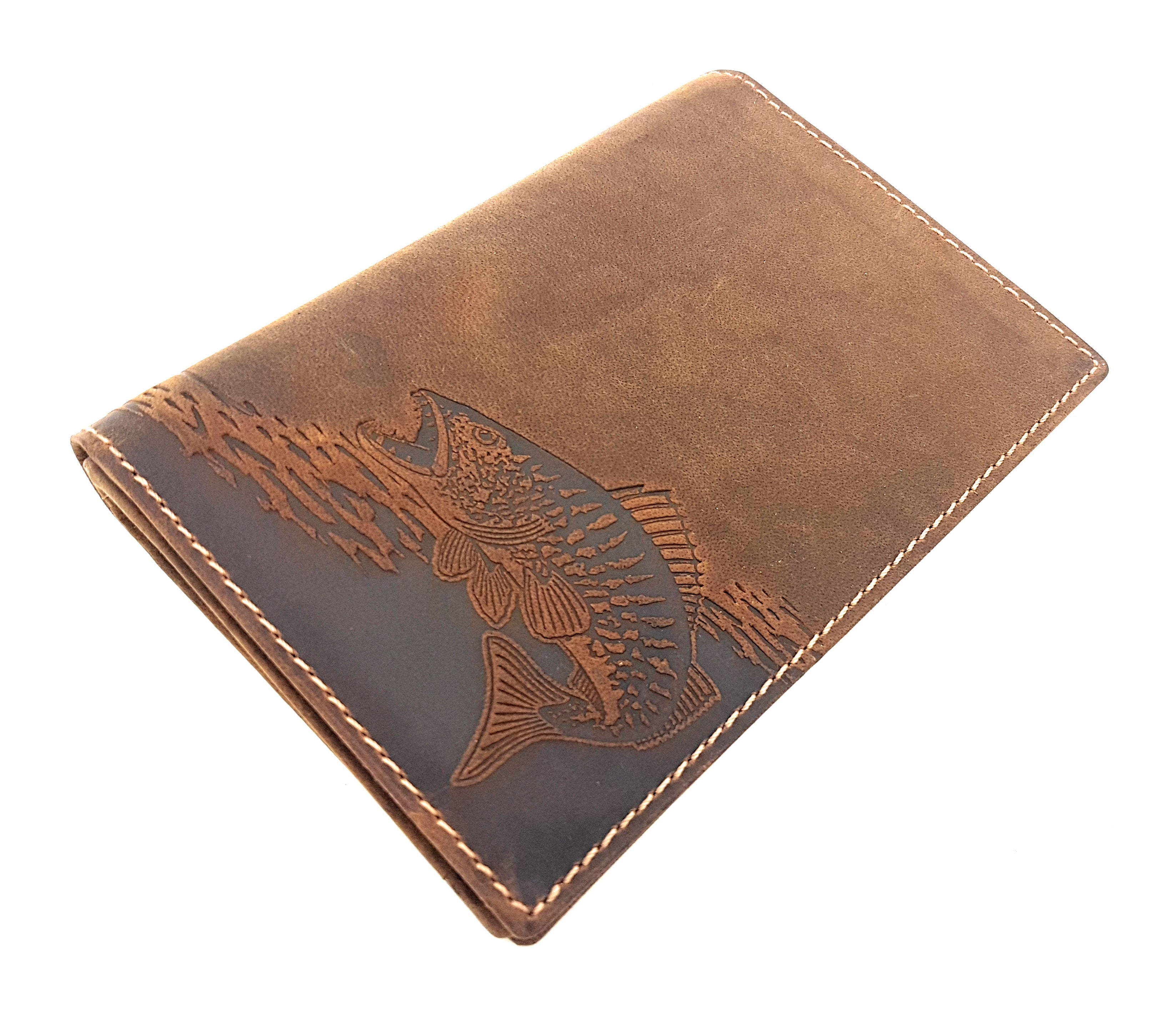 Jockey Club echt Leder Passhülle Etui Mappe für Jagdschein Angelschein Impfausweis Zander