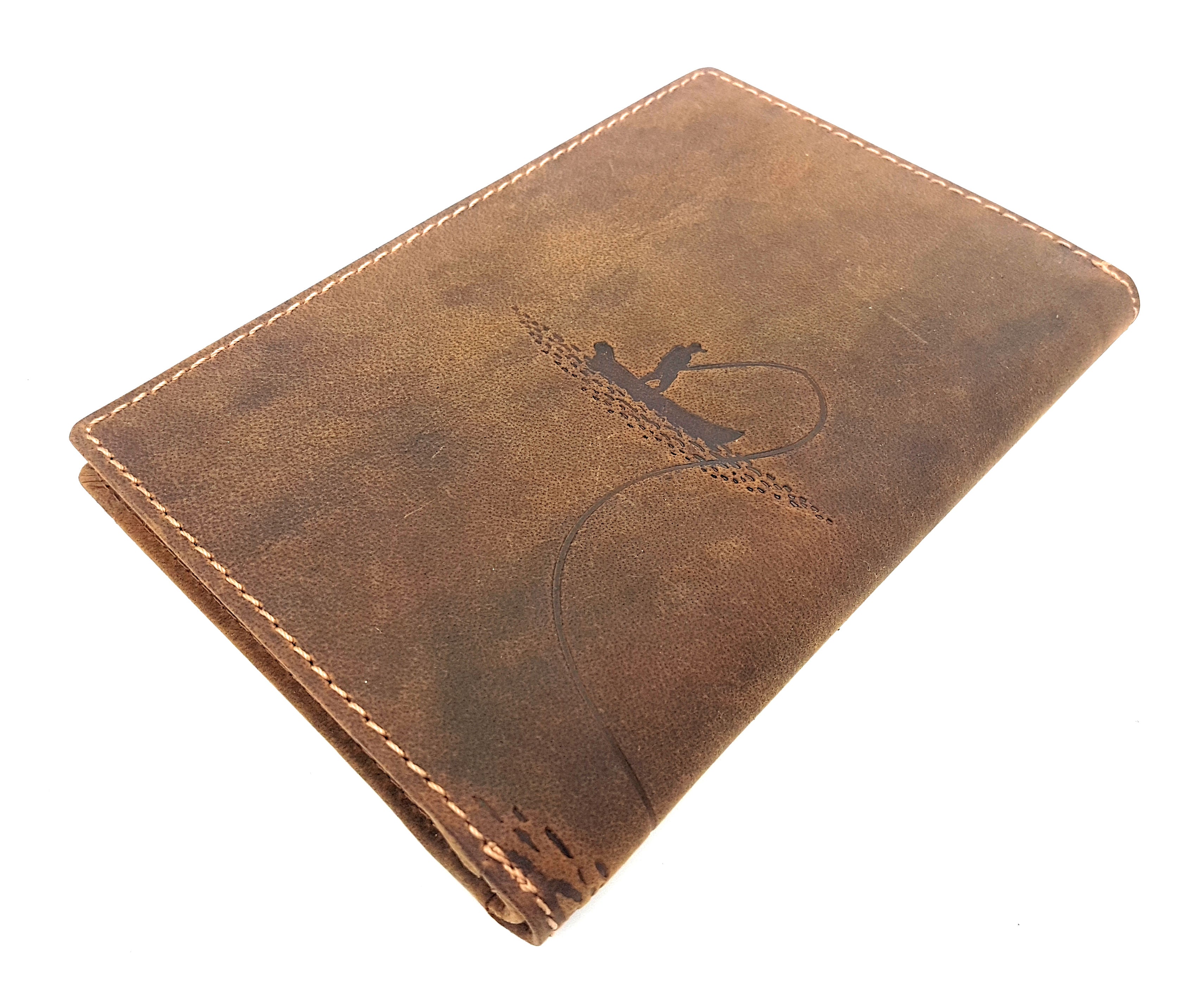 Jockey Club echt Leder Passhülle Etui Mappe für Jagdschein Angelschein Impfausweis Zander