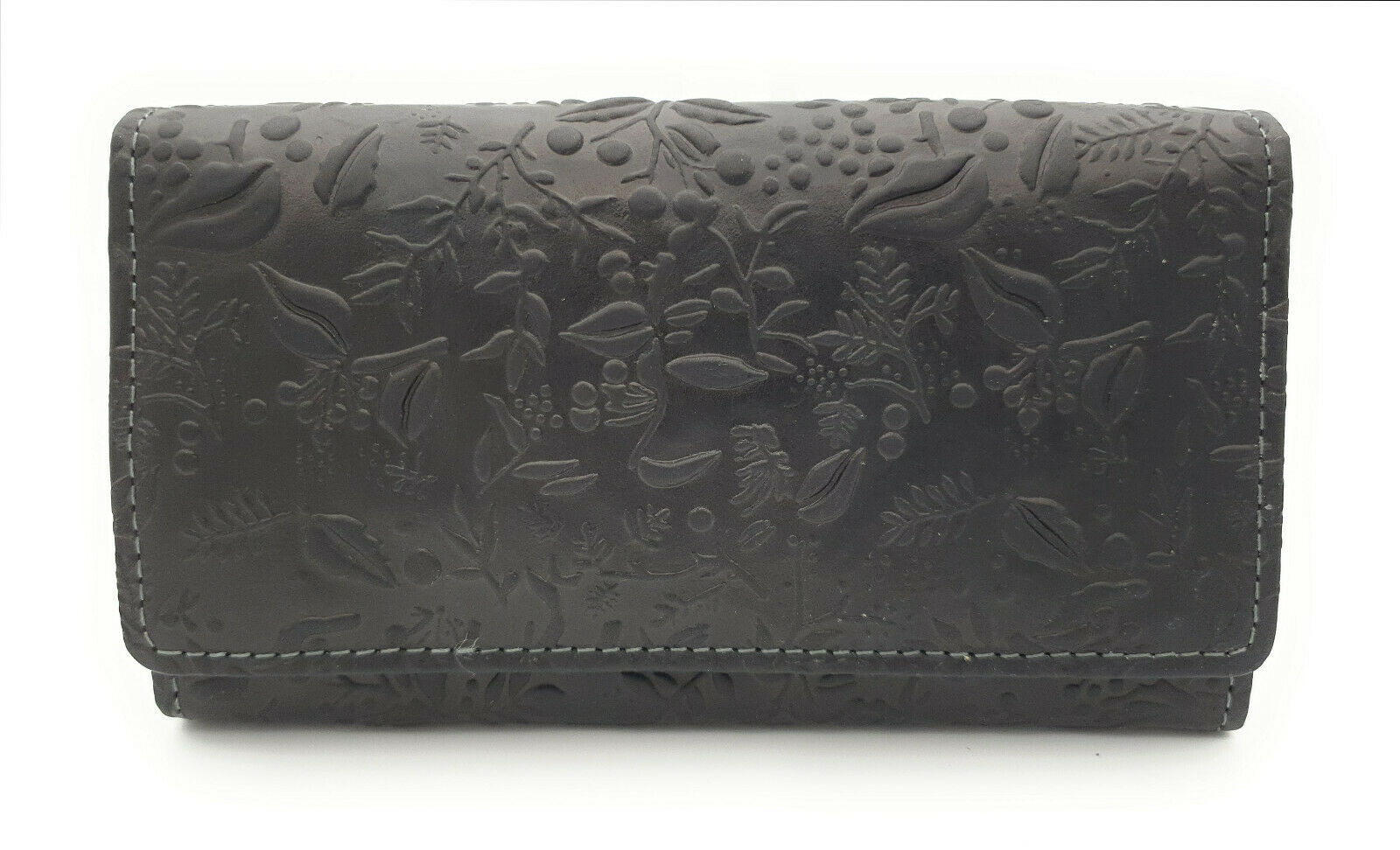 Hill Burry echt Leder Damen Geldbörse Portemonnaie floral RFID NFC Schutz schwarz