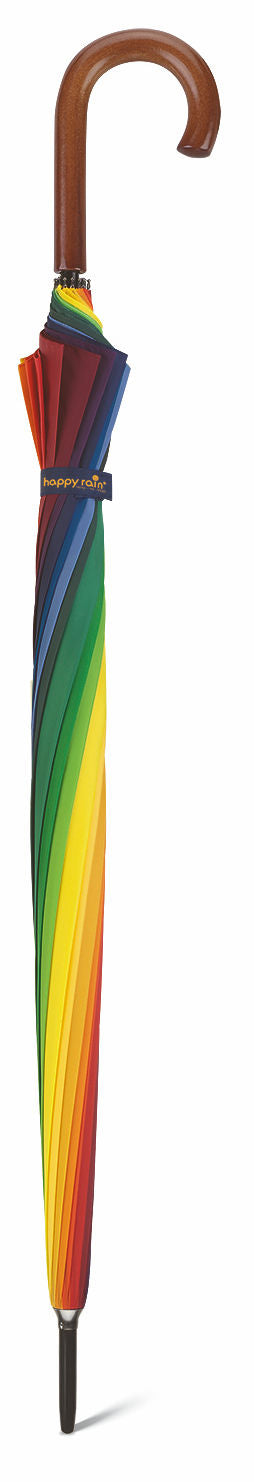 Happy Rain XL Regenbogen Partner-Regenschirm - Extra großer Stockschirm mit 130cm Durchmesser