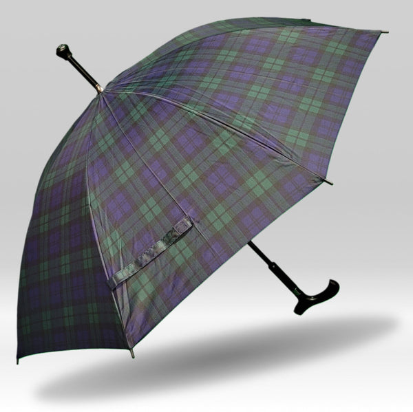 Regenschirm Stützschirm Gehhilfe Gehstock Fritzgriff Gummipuffer karo grün blau