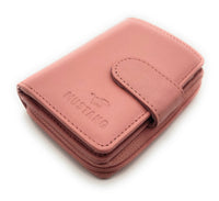 Mustang echt Leder Damen Mini Geldbörse Portemonnaie Urlaubsbörse mit RFID Schutz pink rosé