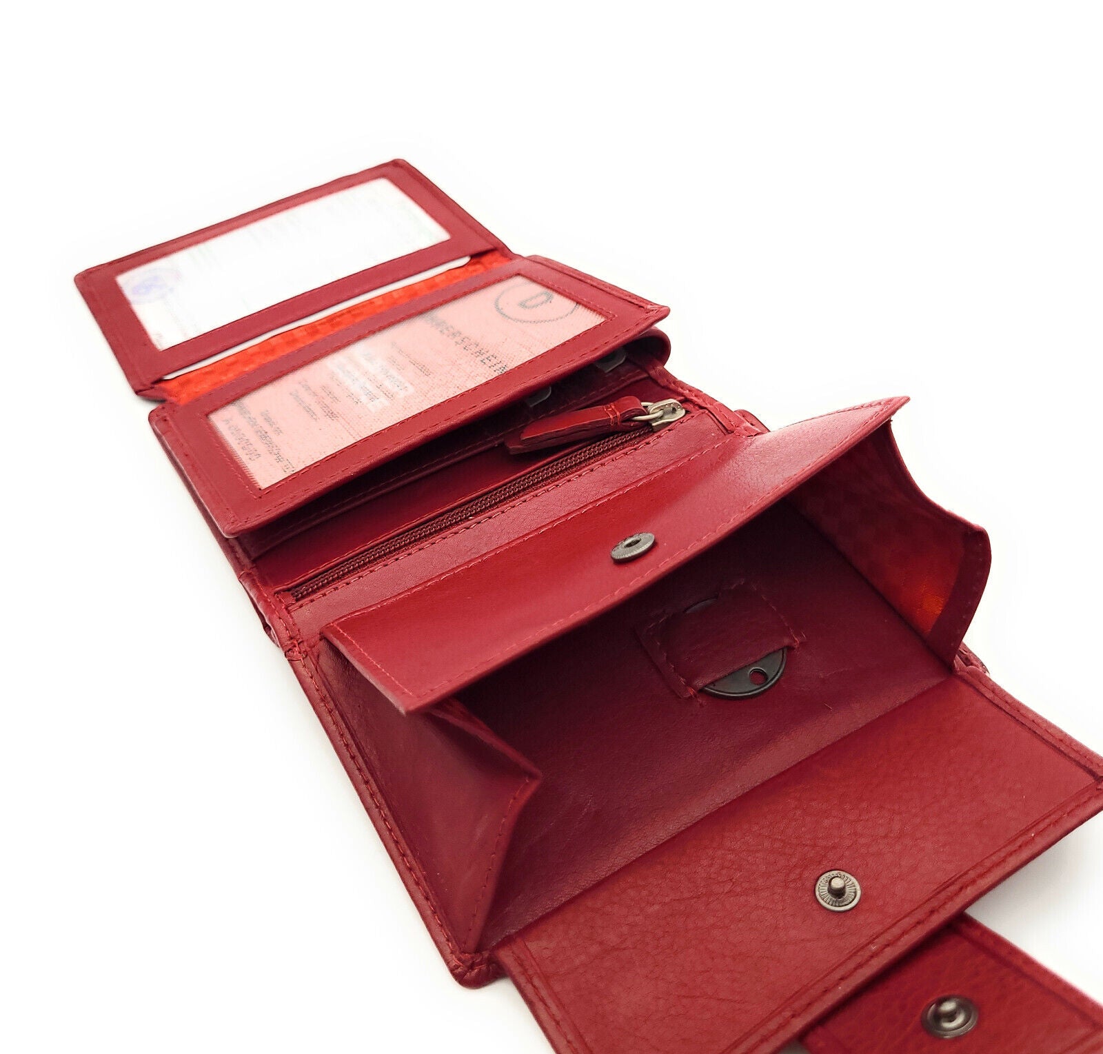 Jockey Club echt Leder Sicherheits-Geldbörse Portemonnaie mit RFID Schutz rot