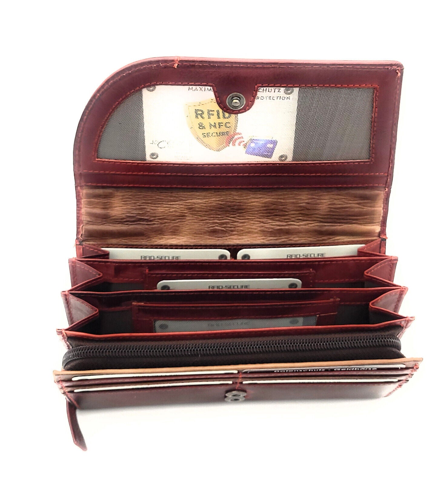 Jockey Club echt Leder Damen Geldbörse Portemonnaie Geldbeutel vintage cherry