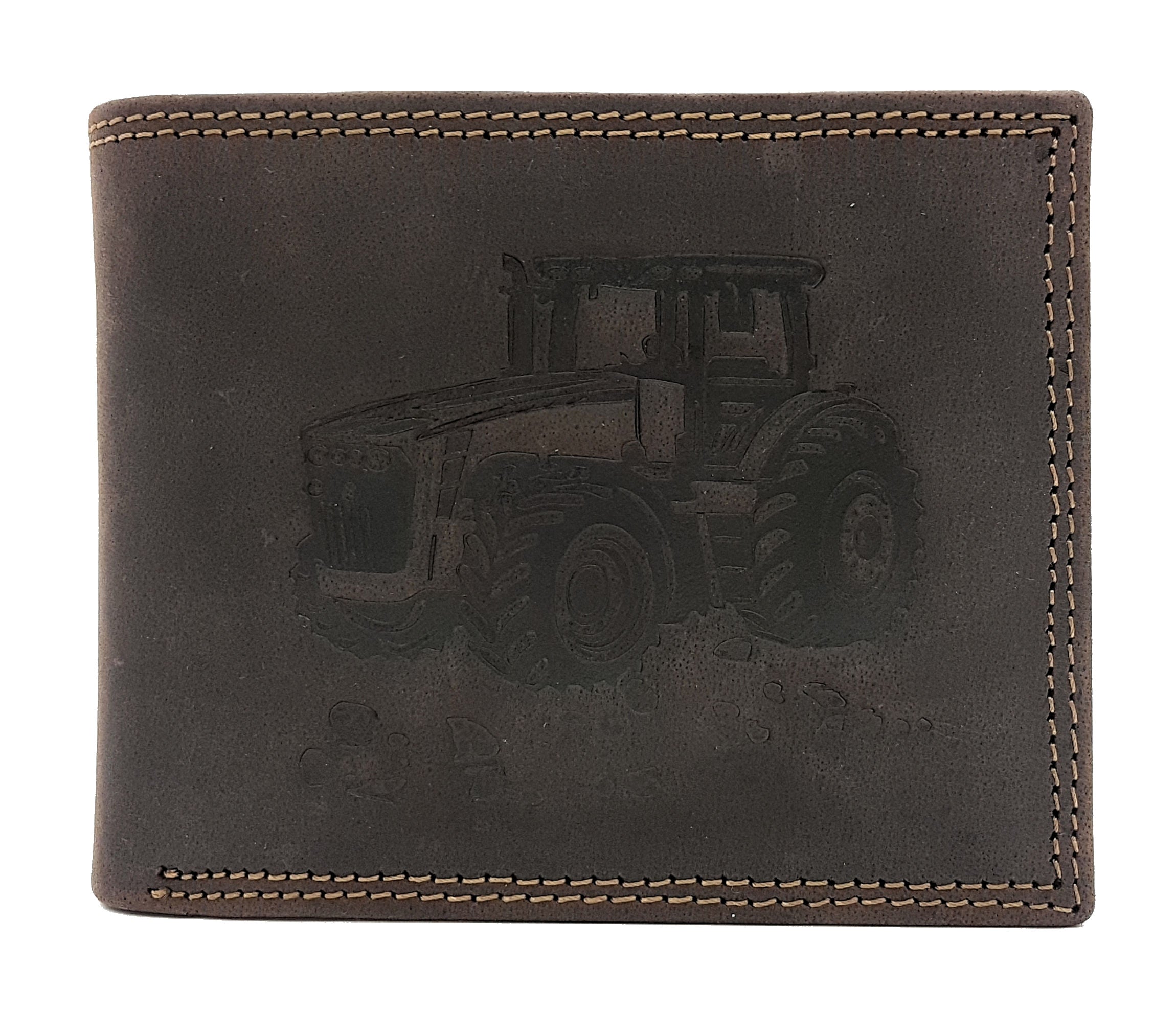 Jockey Club Büffel Leder Geldbörse Herren mit Traktor-Prägung - RFID Schutz Portemonnaie