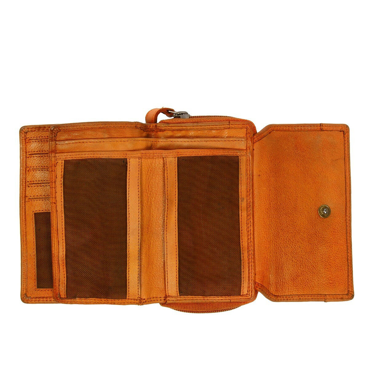 Mustang echt Leder Damen Geldbörse Portemonnaie Brasilia tolle Ausstattung, knautschig weiches Leder