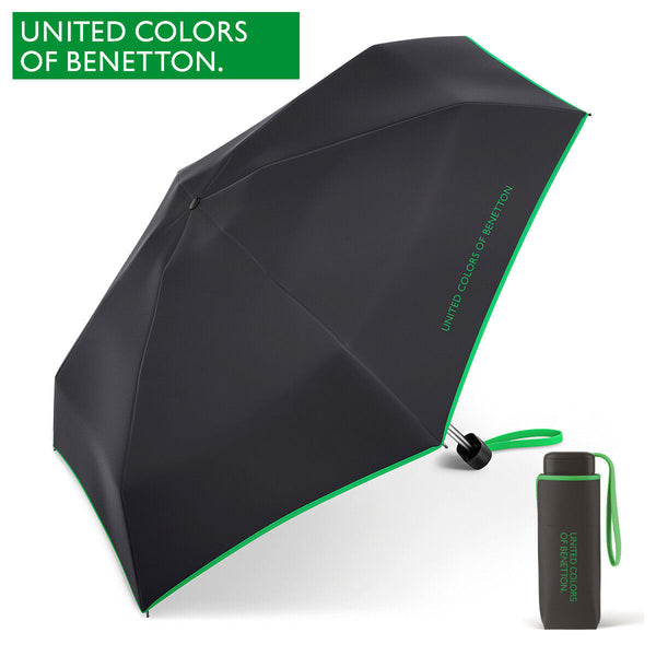 United Colors of Benetton Regenschirm Schirm klein flach & leicht black
