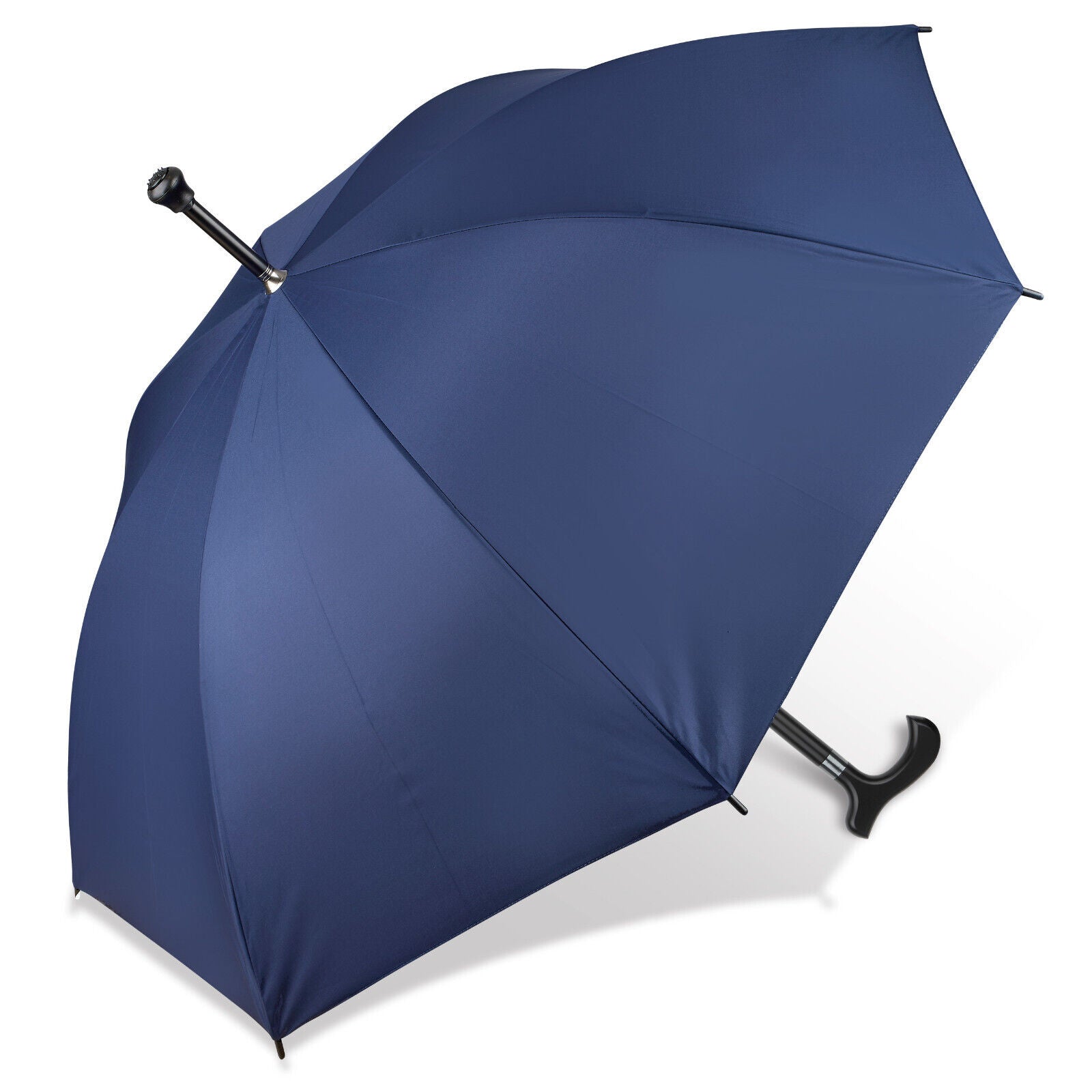 Dr. Neuser Regenschirm Stützschirm Gehhilfe Gehstock Fritzgriff Gummipuffer uni navy blau