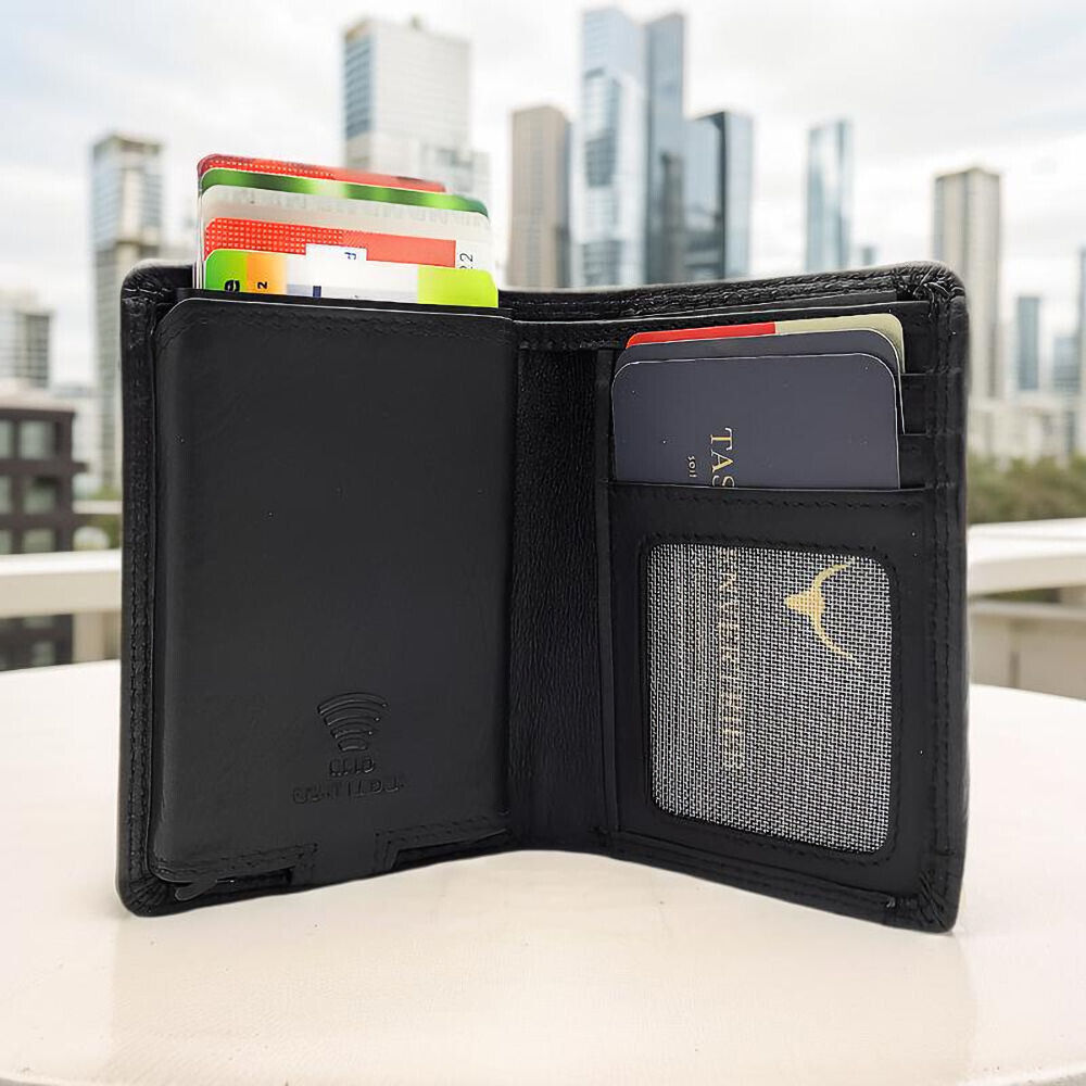 Hill Burry echt Leder Kreditkartenetui Geldbörse Portemonnaie mit RFID Daten Safe