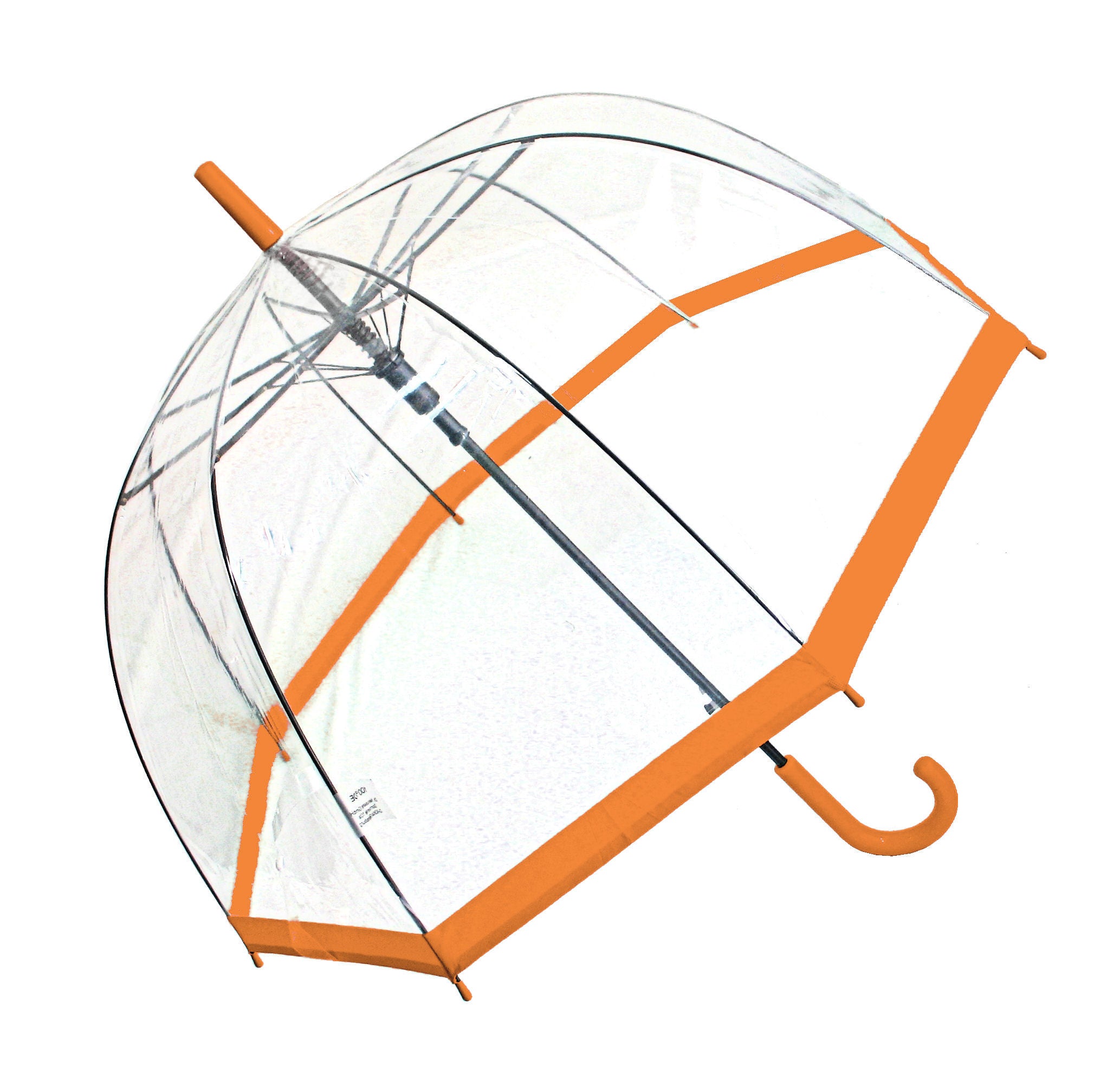 Regenschirm transparent durchsichtig Automatik Stockschirm Glockenschirm orange