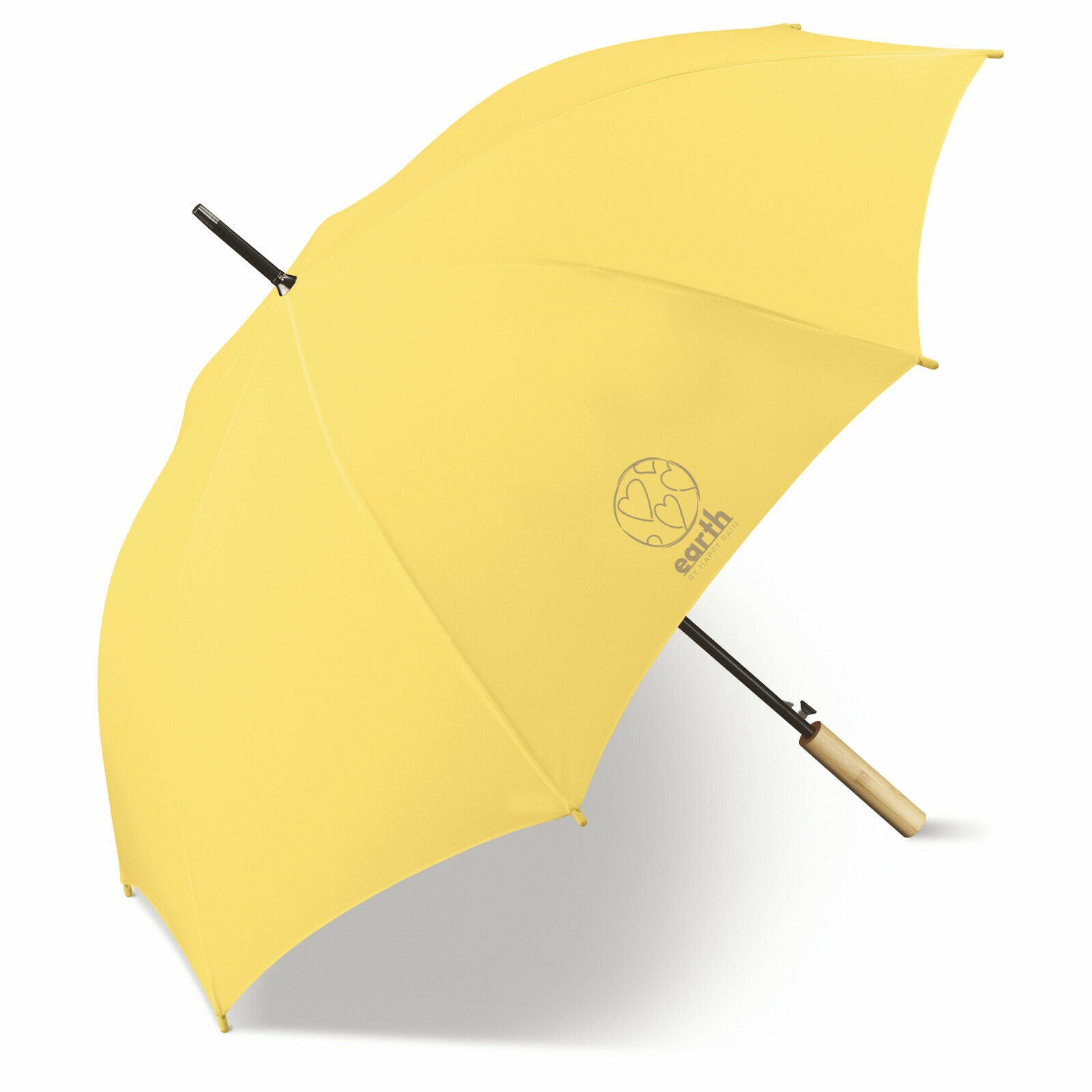 happy rain nachhaltiger Regenschirm Stockschirm Earth recyceltes Polyester Bambusgriff