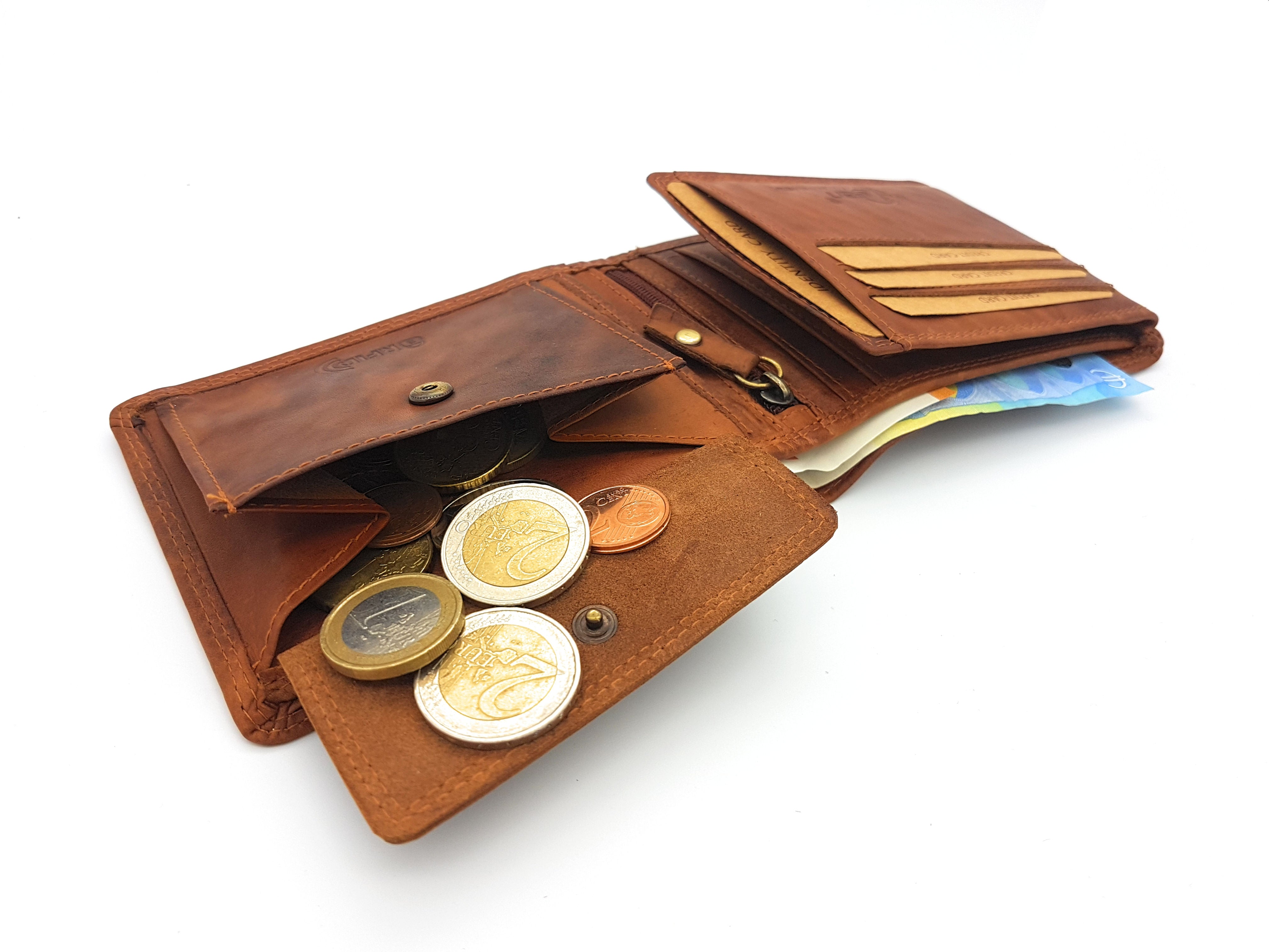 McLean echt Büffel Voll-Leder Geldbörse Portemonnaie Geldbeutel mit RFID NFC Schutz antik braun