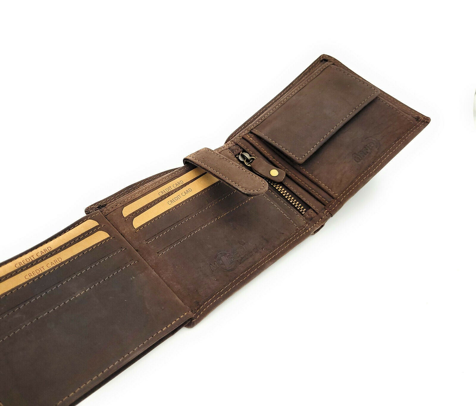 Jockey Club Basic echt Büffel Voll-Leder Geldbörse Portemonnaie Geldbeutel RFID NFC Schutz dunkelbraun