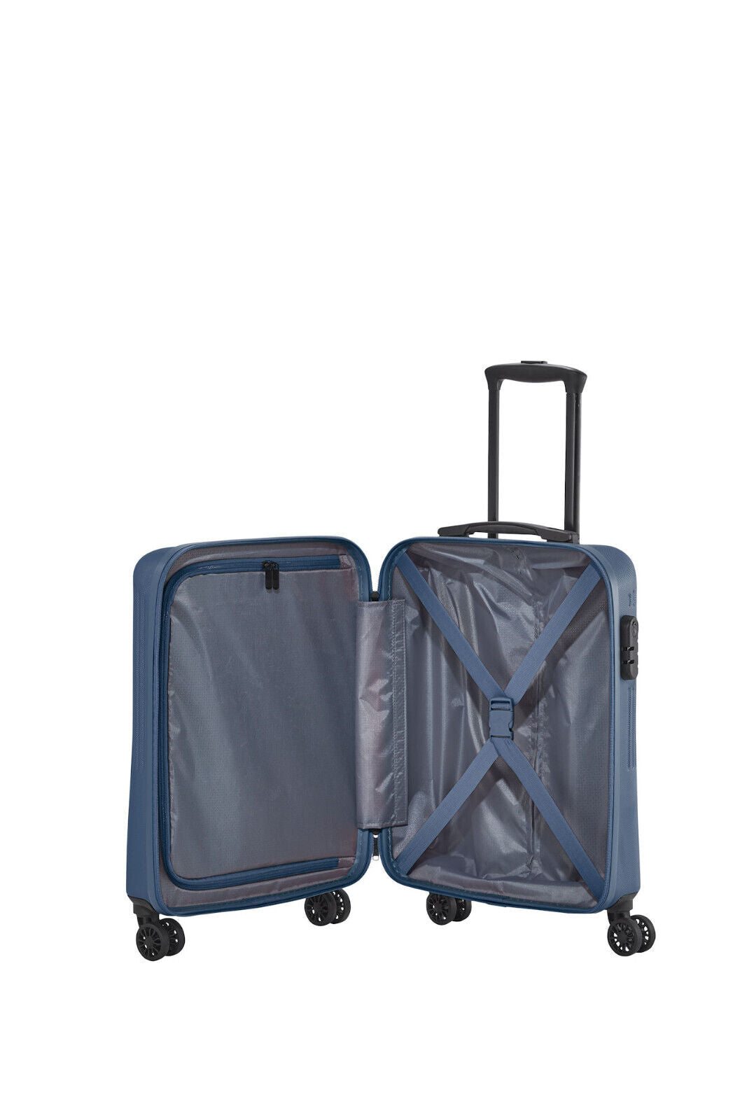 Travelite Bali Handgepäck S Trolley Koffer 55cm 4 Rad / Rollen Hartschale blau