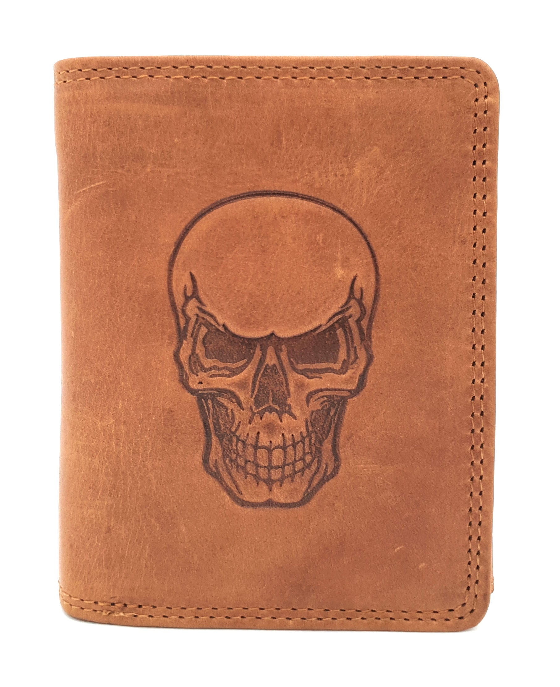 Hill Burry echt Leder Portemonnaie Geldbörse Geldbeutel Schädel Skull Totenkopf mit RFID Schutz