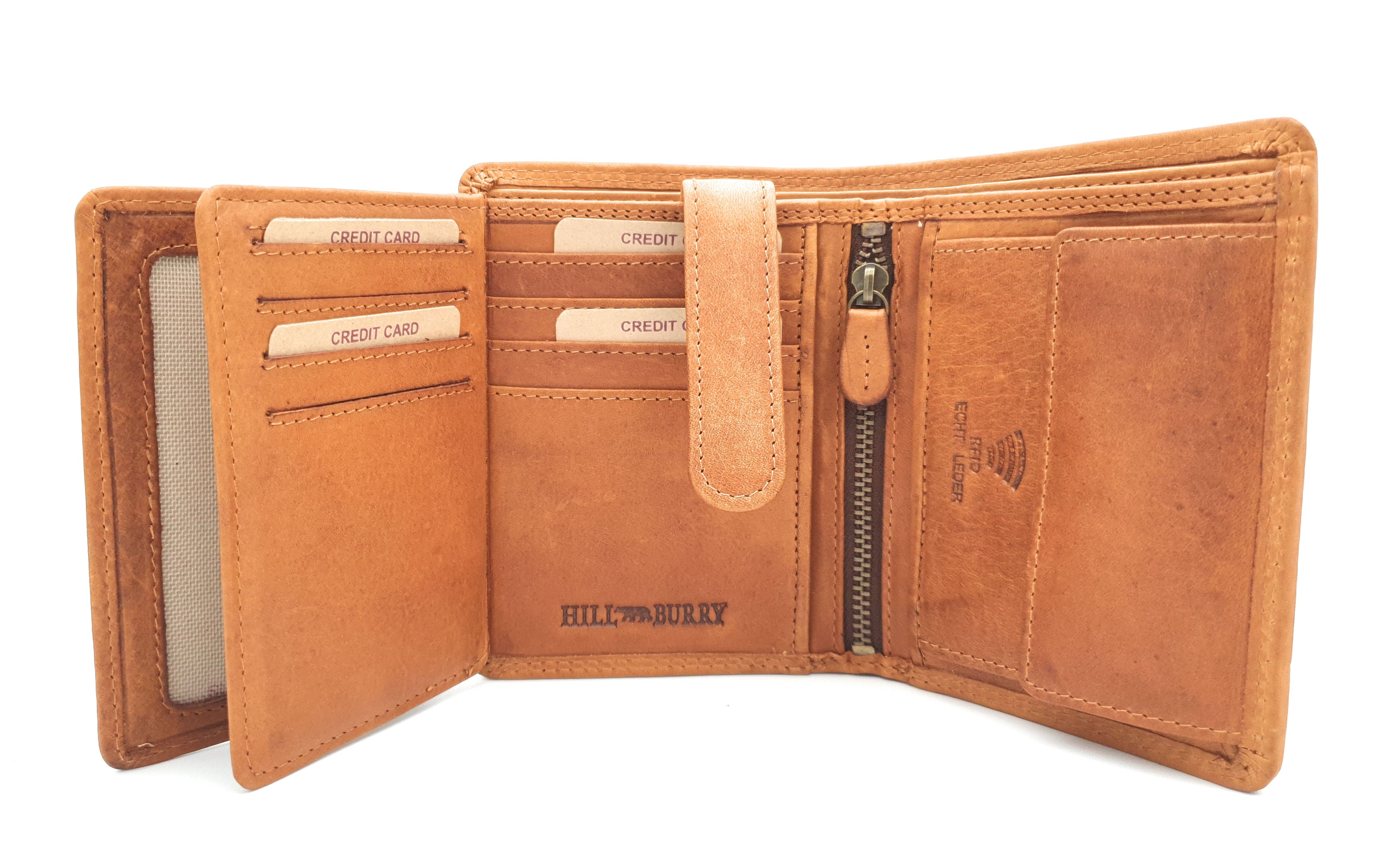 Hill Burry echt Leder Portemonnaie Geldbörse Geldbeutel Schädel Skull Totenkopf mit RFID Schutz