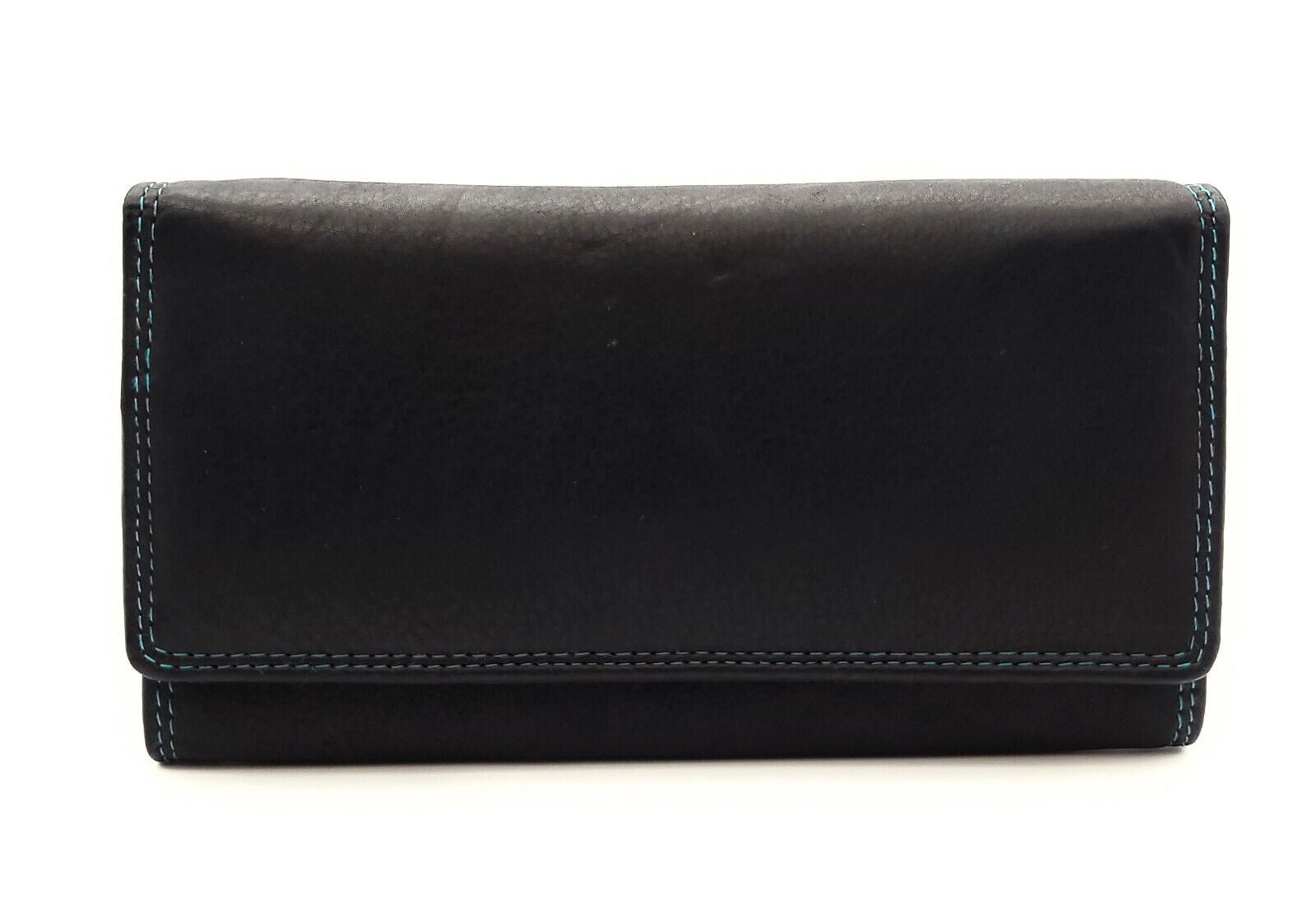 Jockey Club echt Leder Damen Geldbörse Portemonnaie mit RFID Schutz bicolor schwarz petrol