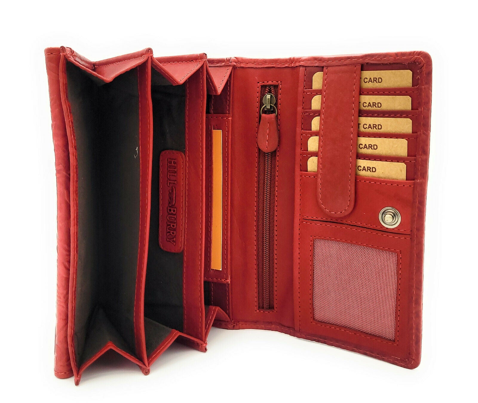 Hill Burry echt Leder Damen Geldbörse Portemonnaie floral RFID NFC Schutz rot