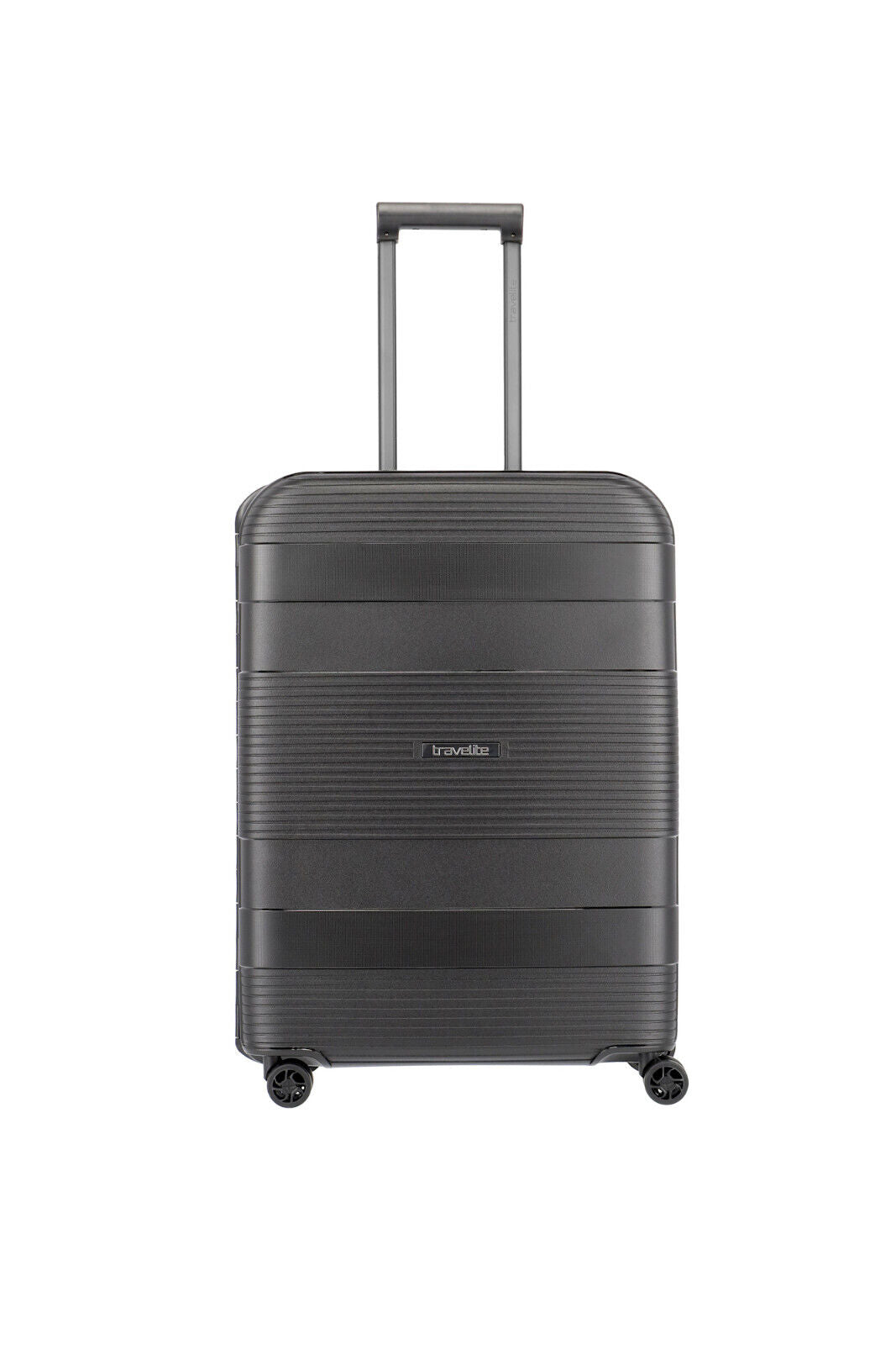 Travelite Korfu Reisekoffer M Trolley Rahmen Koffer 65cm 4 Rad / Rollen TSA schwarz