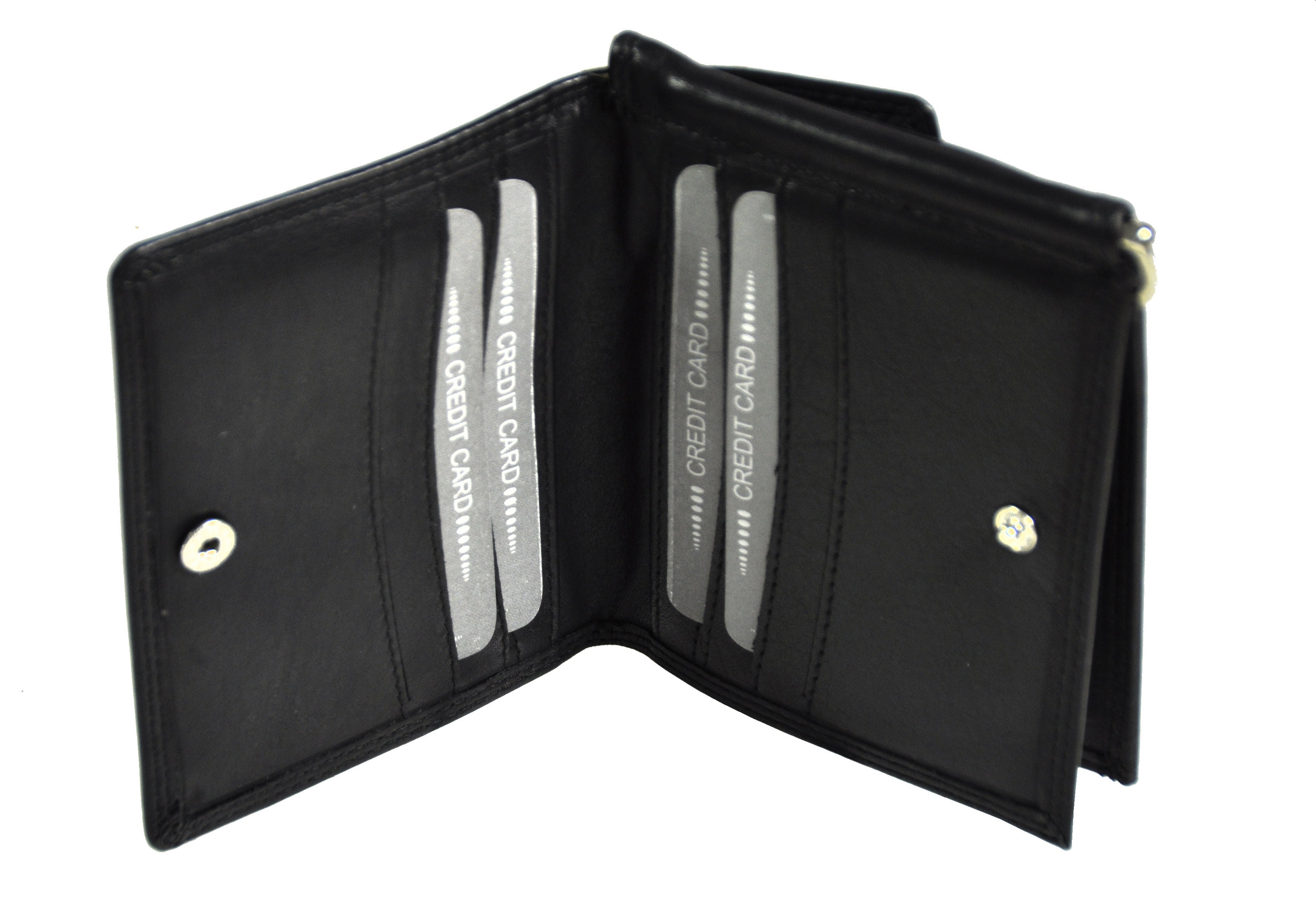 Jockey Club RFID Leder-Geldbörse mit Dollarclip & Münzfach - Geldklammer – Schwarz, echtes Nappaleder