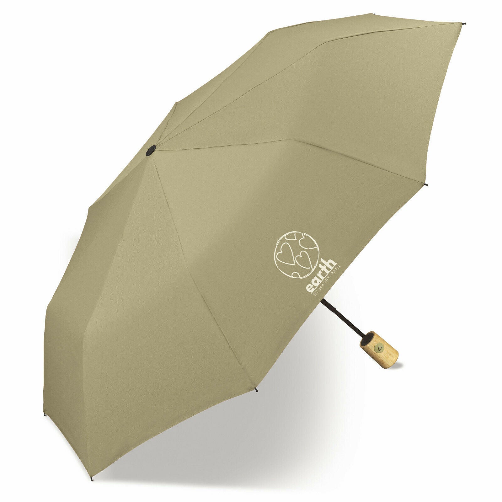 happy rain Earth Taschenschirm mit Automatik | recyceltes Polyester & Bambusgriff