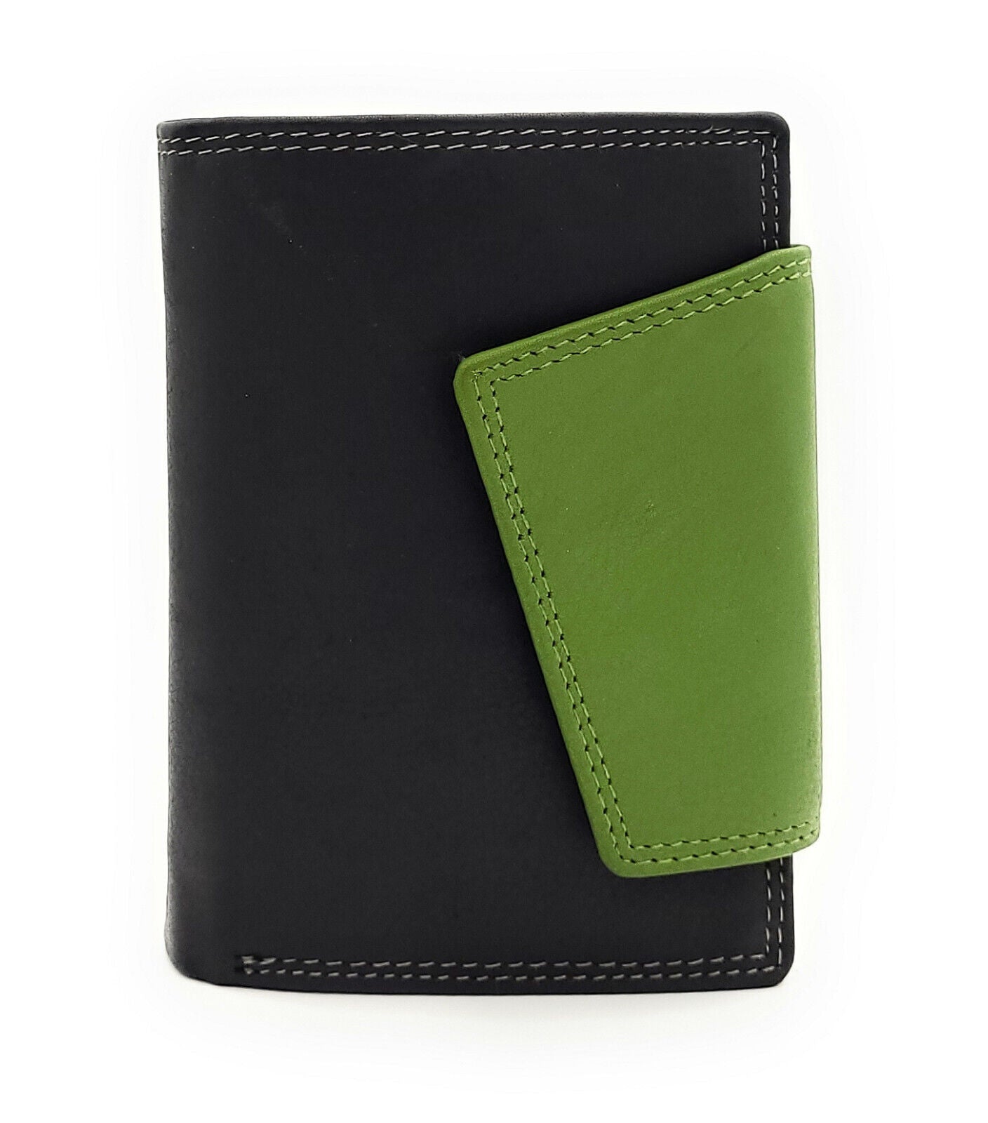 Jockey Club echt Leder Damen Geldbörse Portemonnaie Geldbeutel viele Fächer mit RFID Schutz schwarz grün